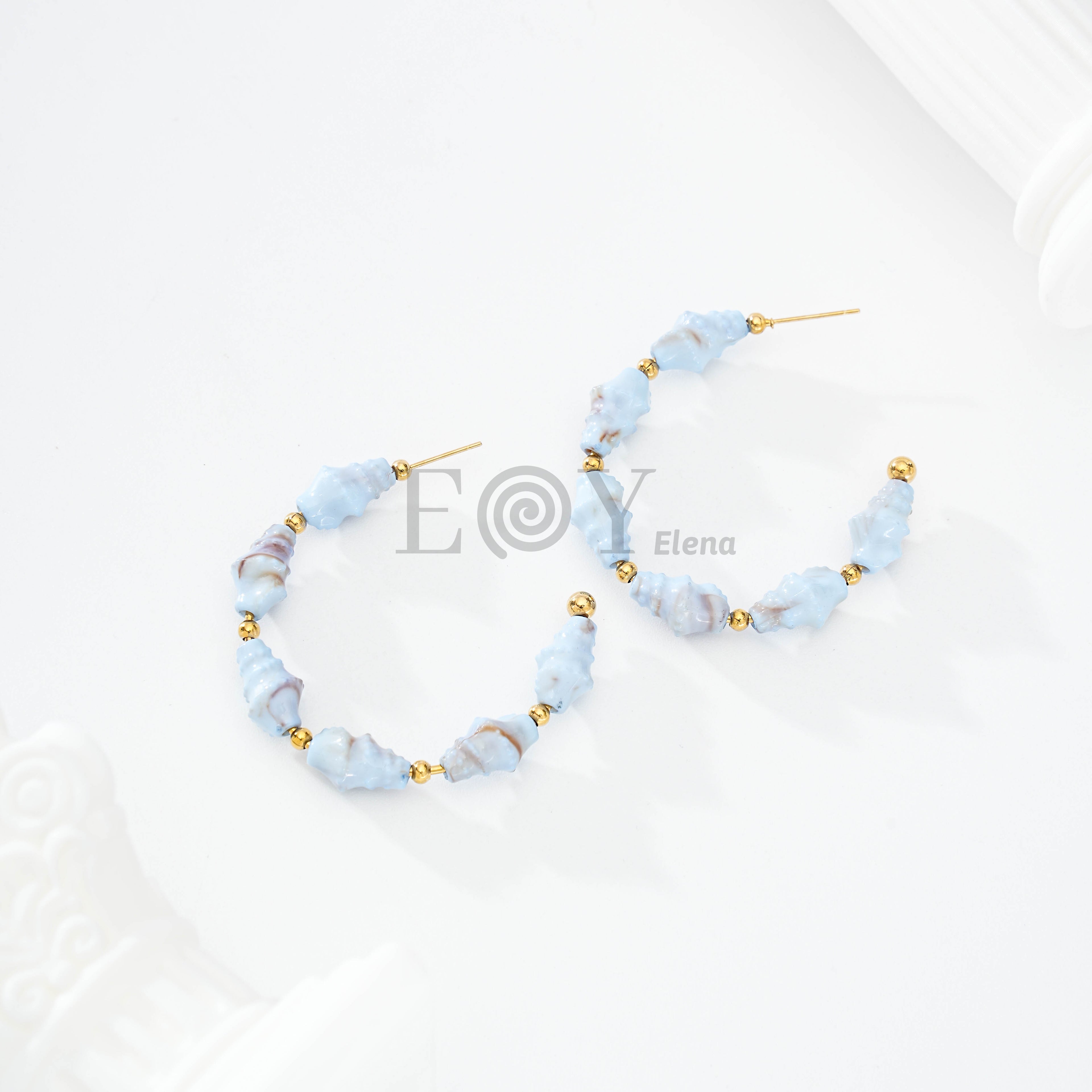 Pendientes Aro con Cuentas Pastel
