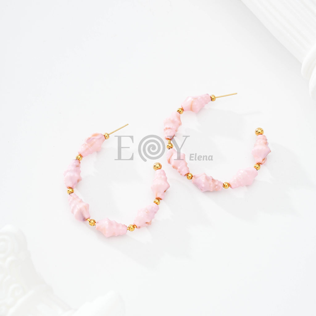 Pendientes Aro con Cuentas Pastel