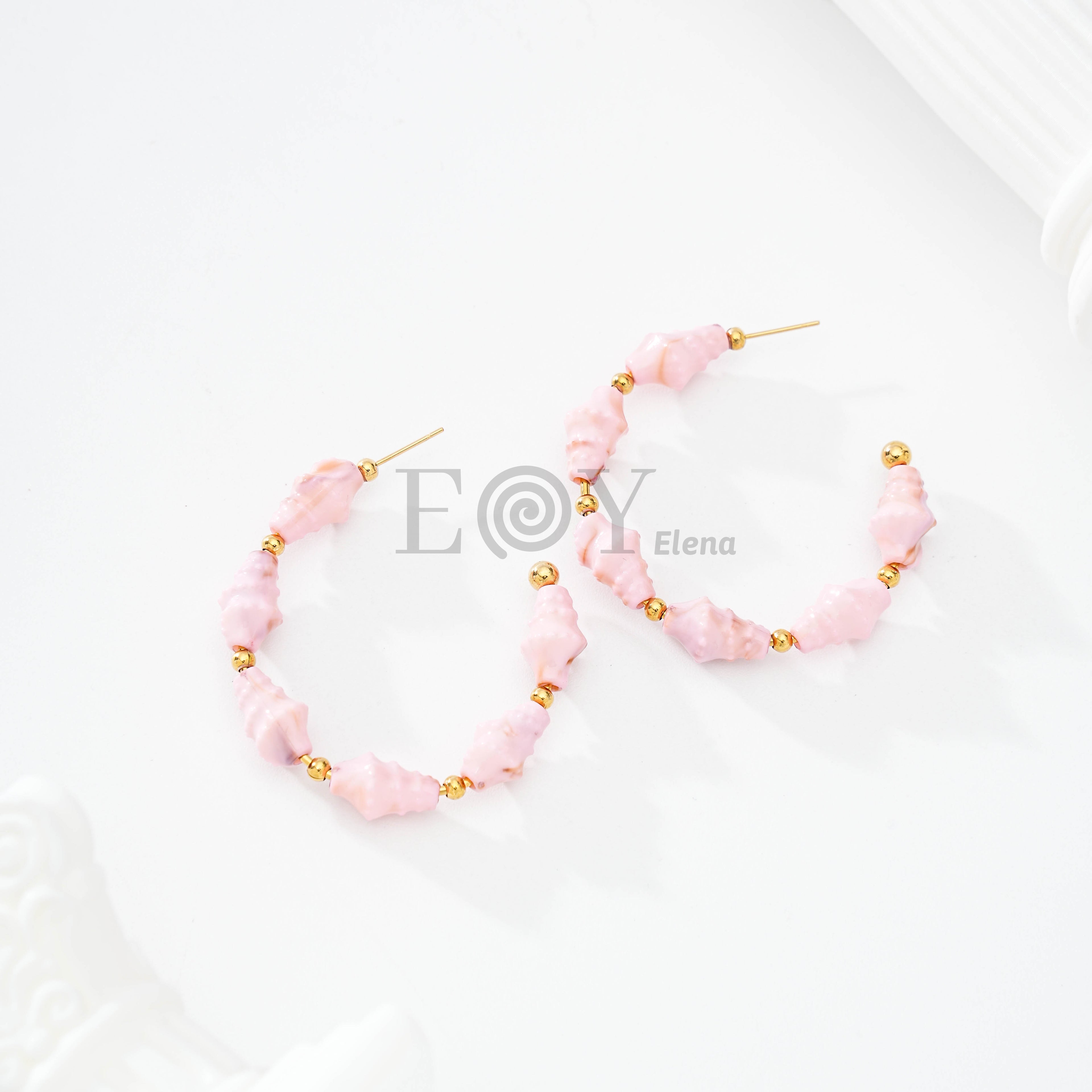Pendientes Aro con Cuentas Pastel