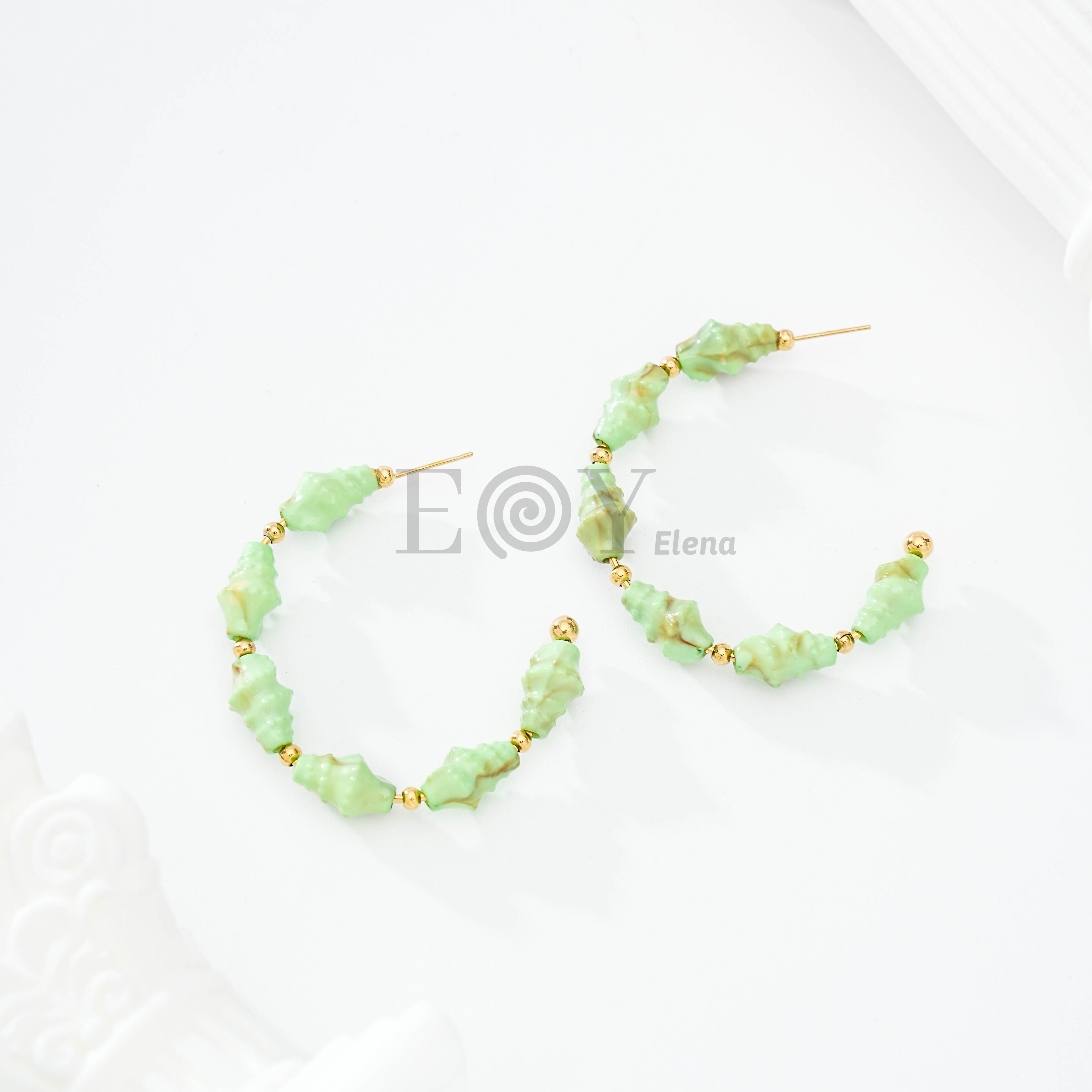 Pendientes Aro con Cuentas Pastel