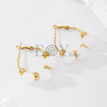 Pendientes de aro con piedras redondas