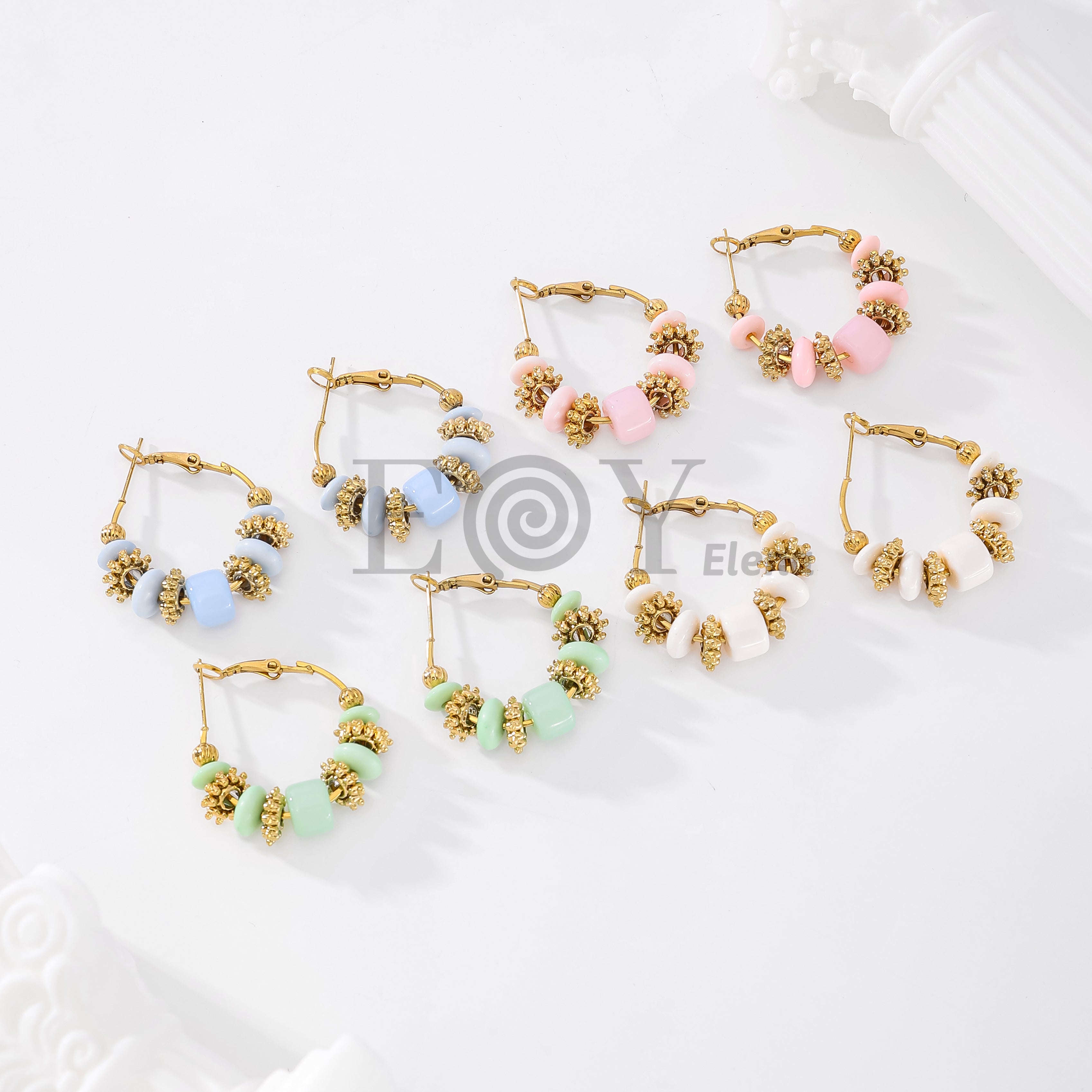 Pendientes de aro piedras