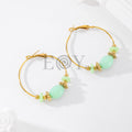 Pendientes de aro con piedras color
