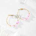 Pendientes aro con estrellas color