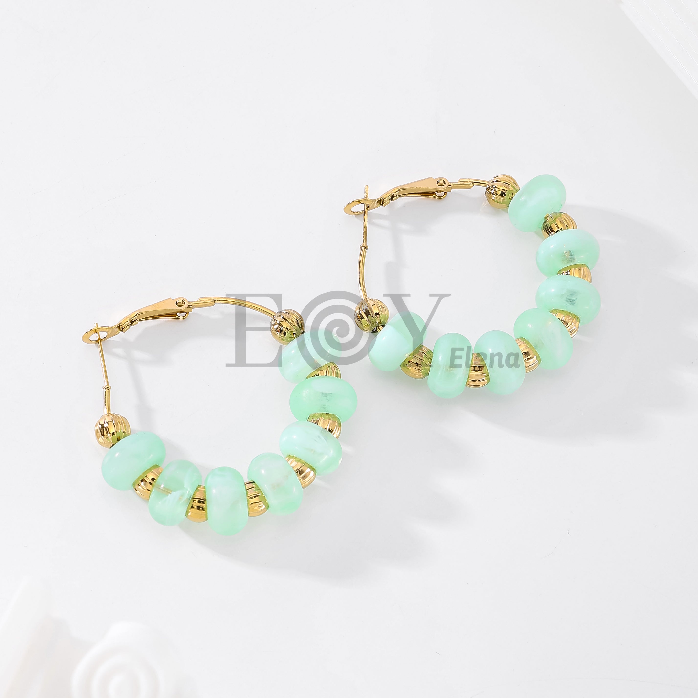 Pendientes de aro piedras colores