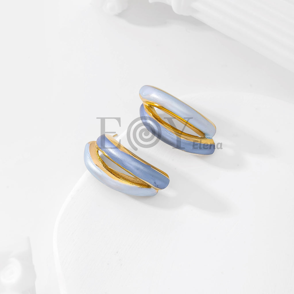 Pendientes Ovalados Bicolor Pastel