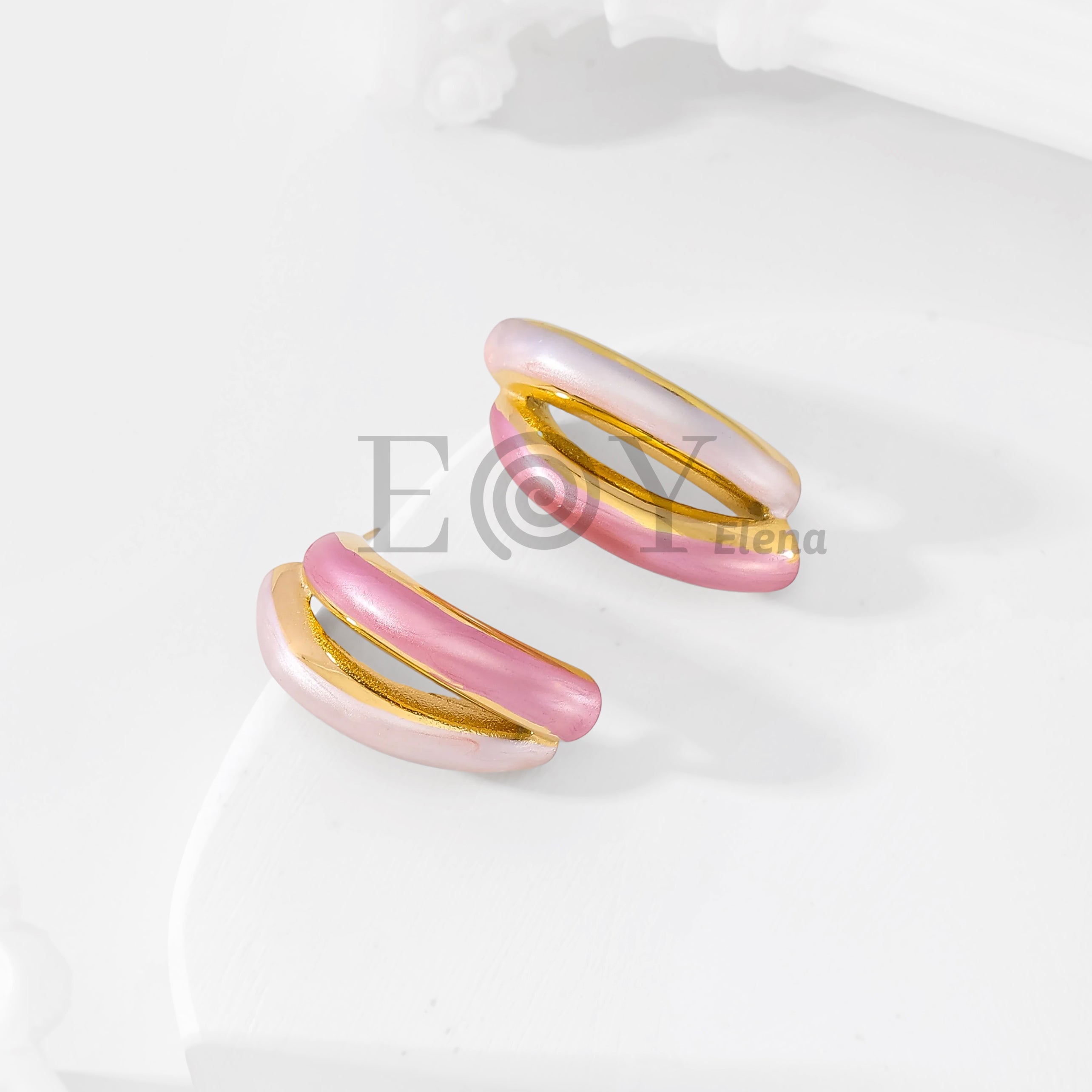 Pendientes Ovalados Bicolor Pastel