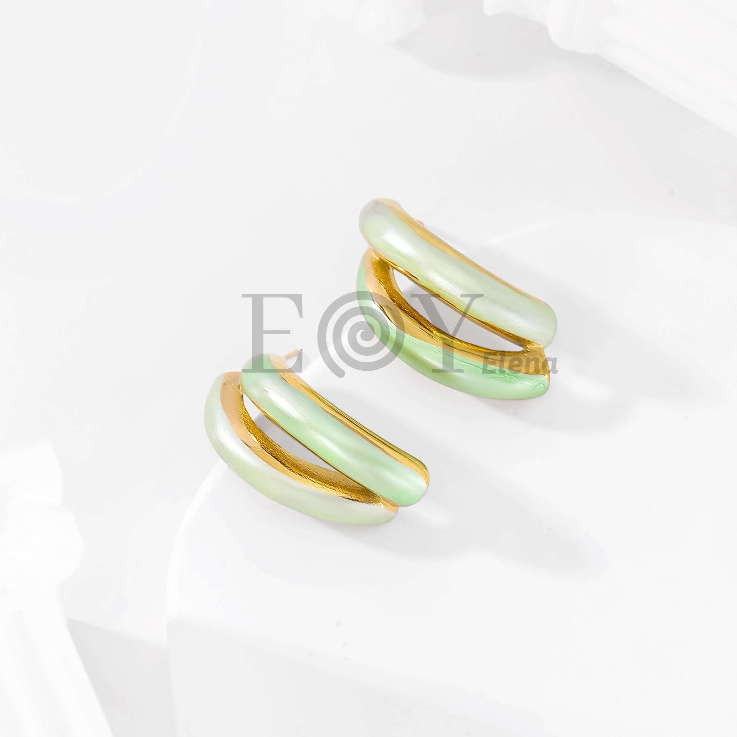 Pendientes Ovalados Bicolor Pastel