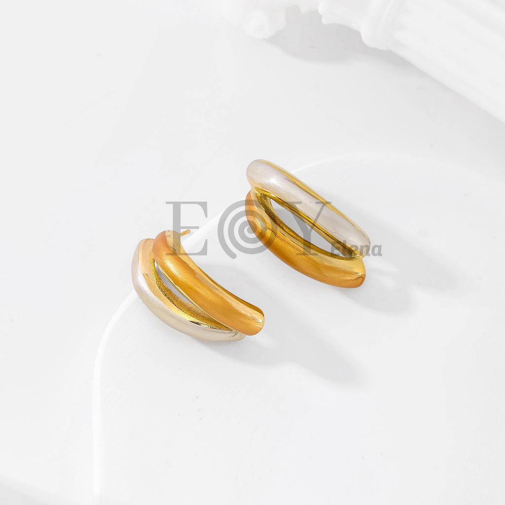 Pendientes Ovalados Bicolor Pastel