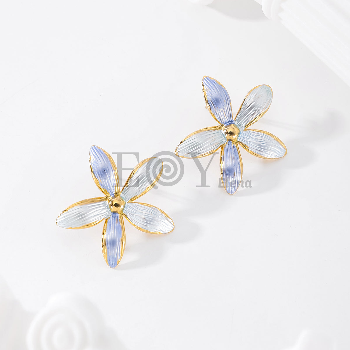 Pendientes flor fina color