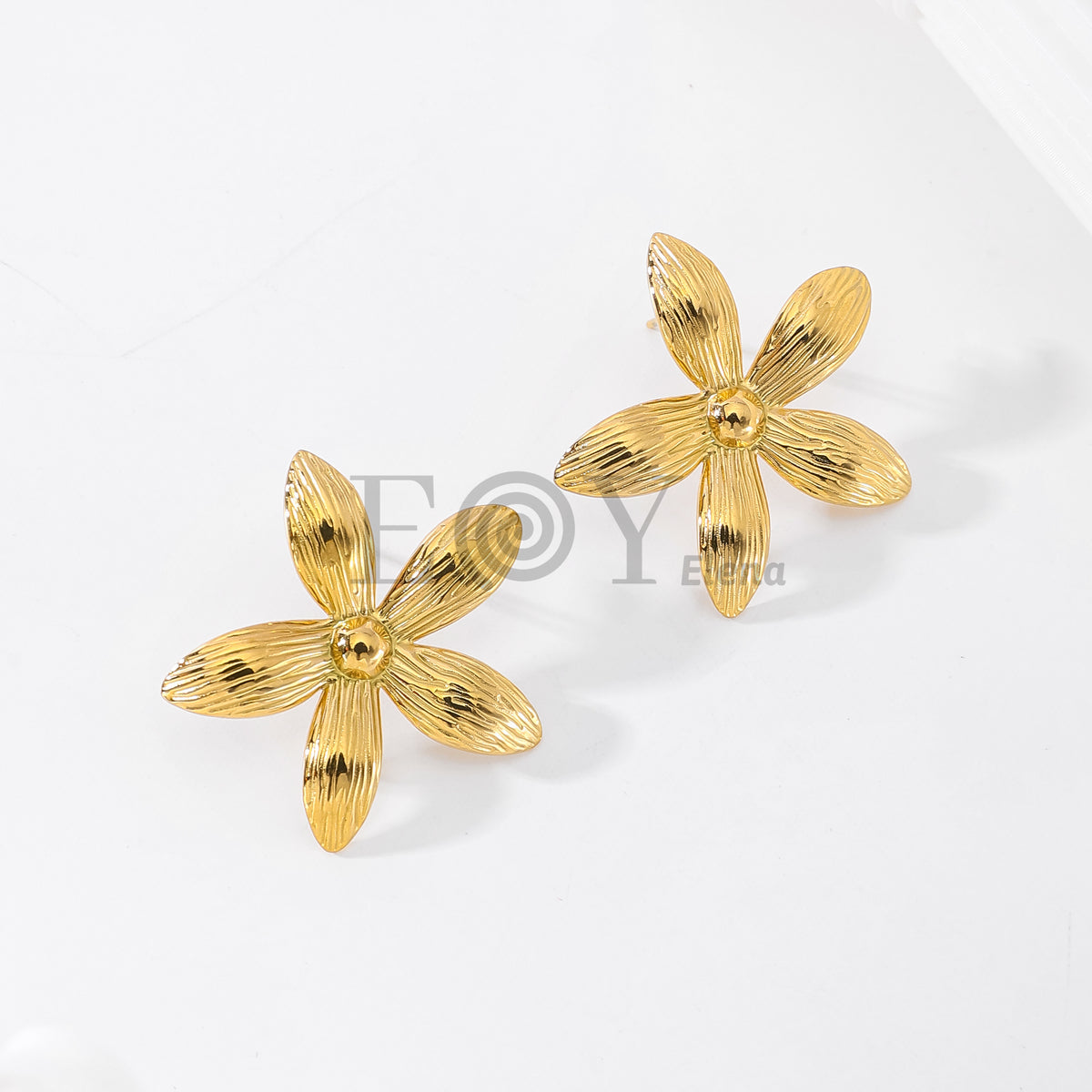 Pendientes flor fina color