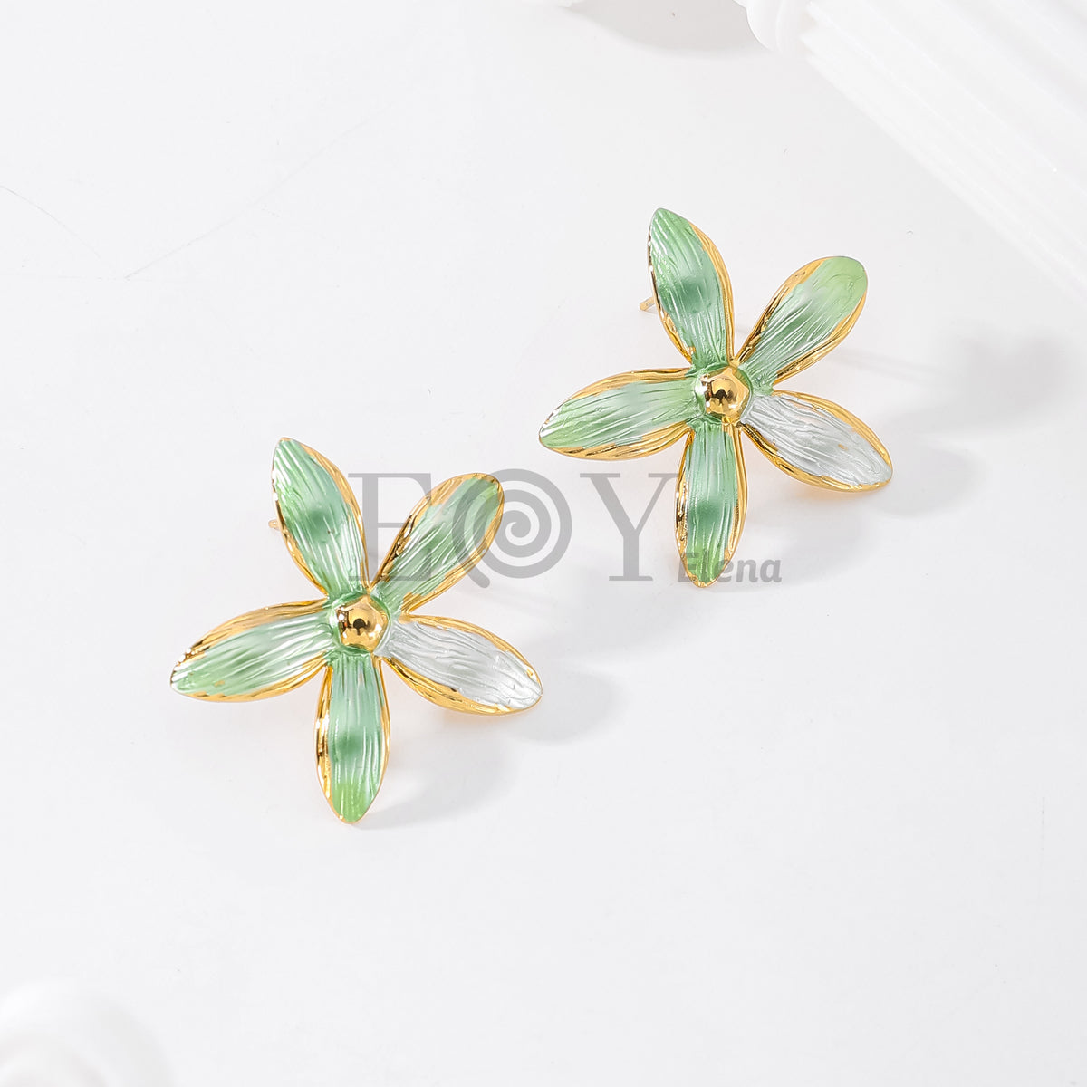 Pendientes flor fina color