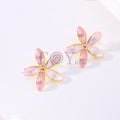 Pendientes flor fina color