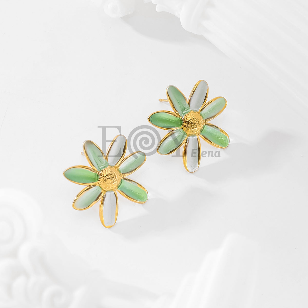 Pendientes flor color