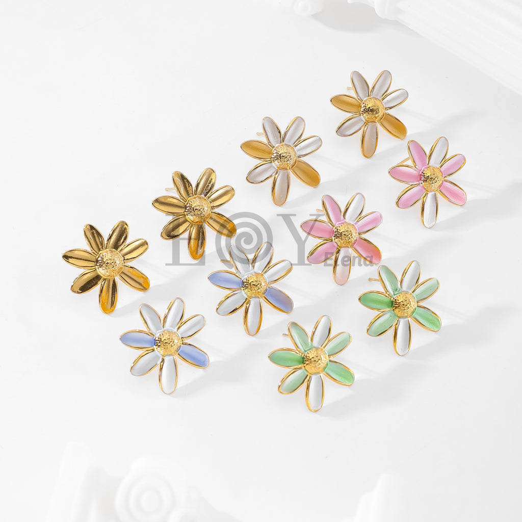 Pendientes flor color