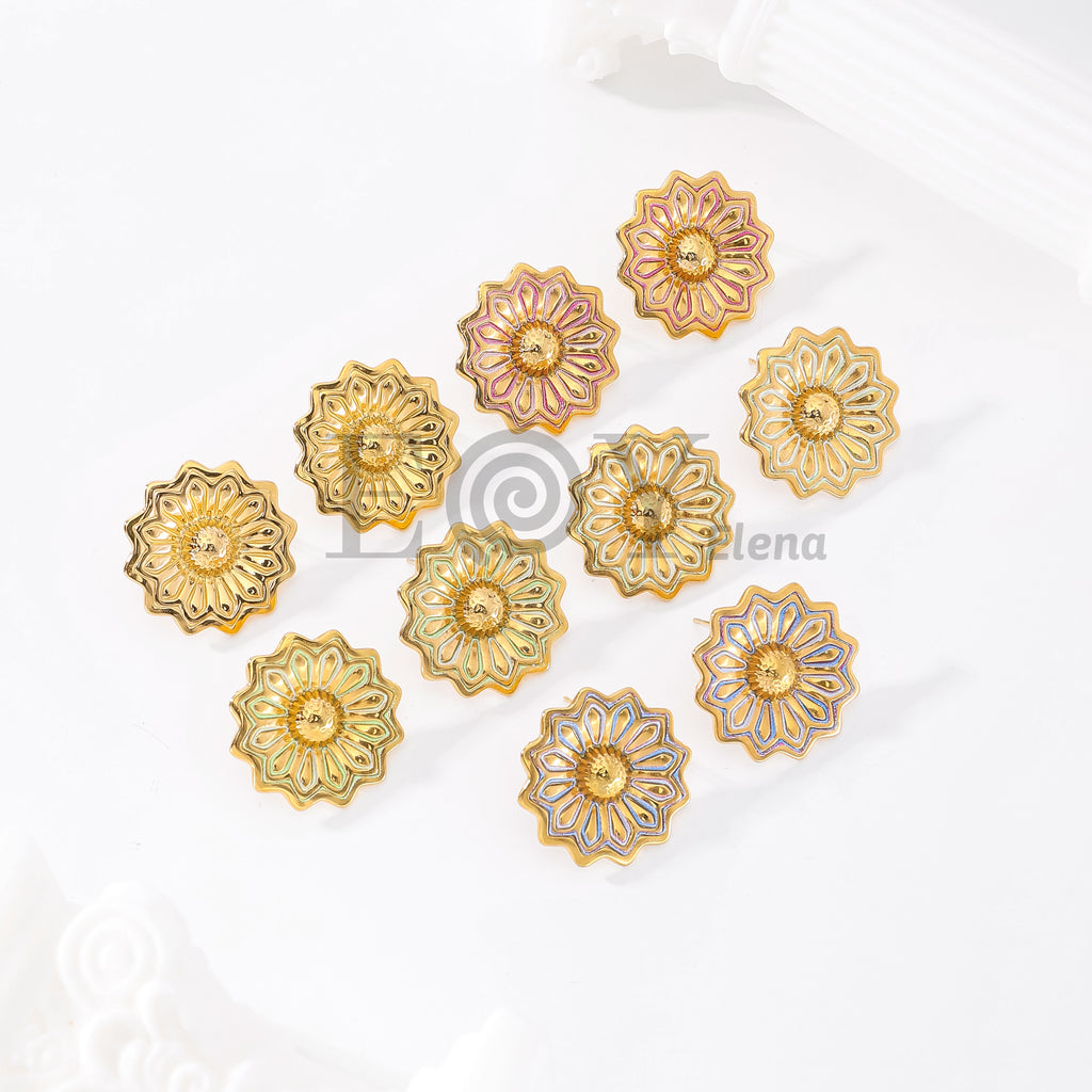Pendientes flor color