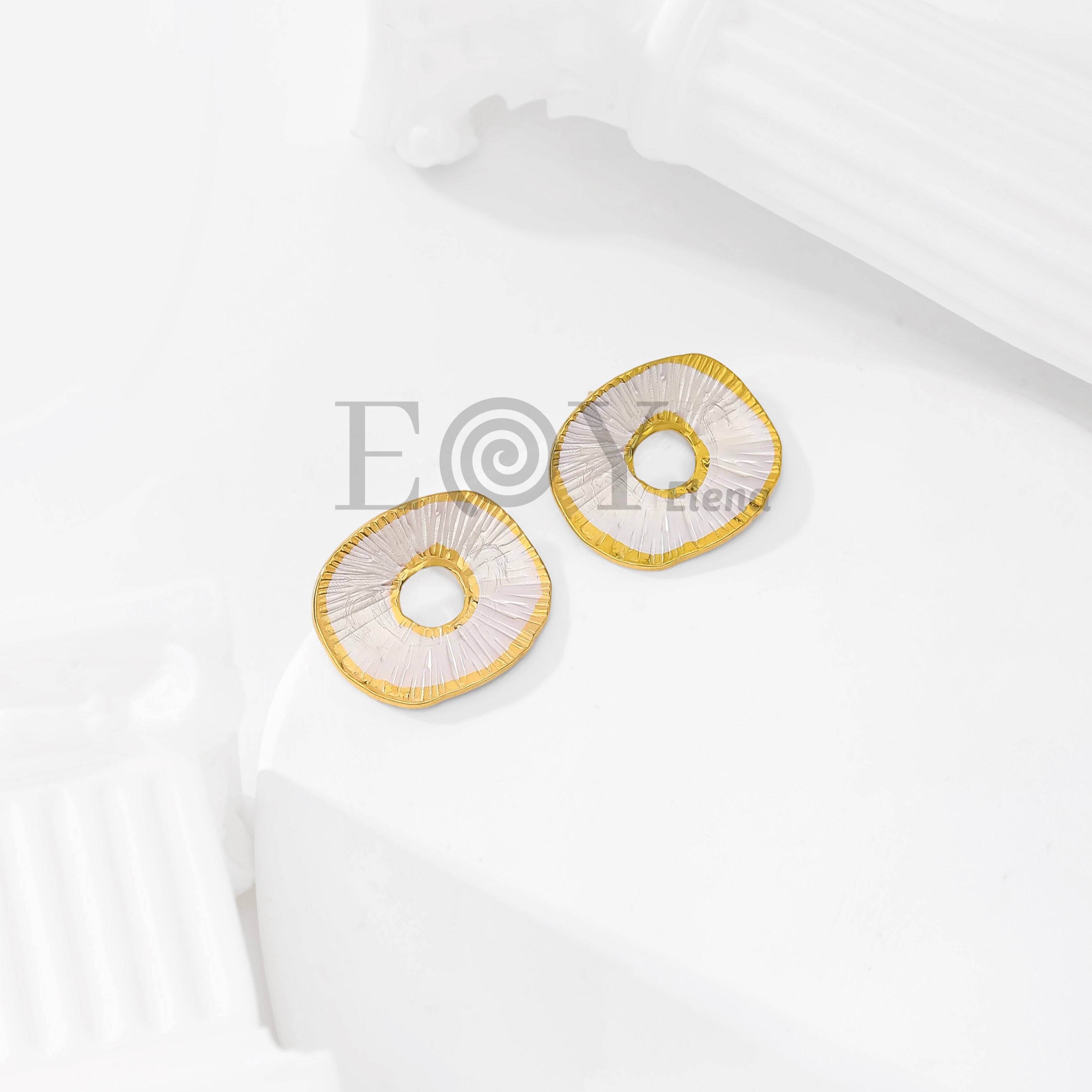 Pendientes Disco Texturizado Pastel