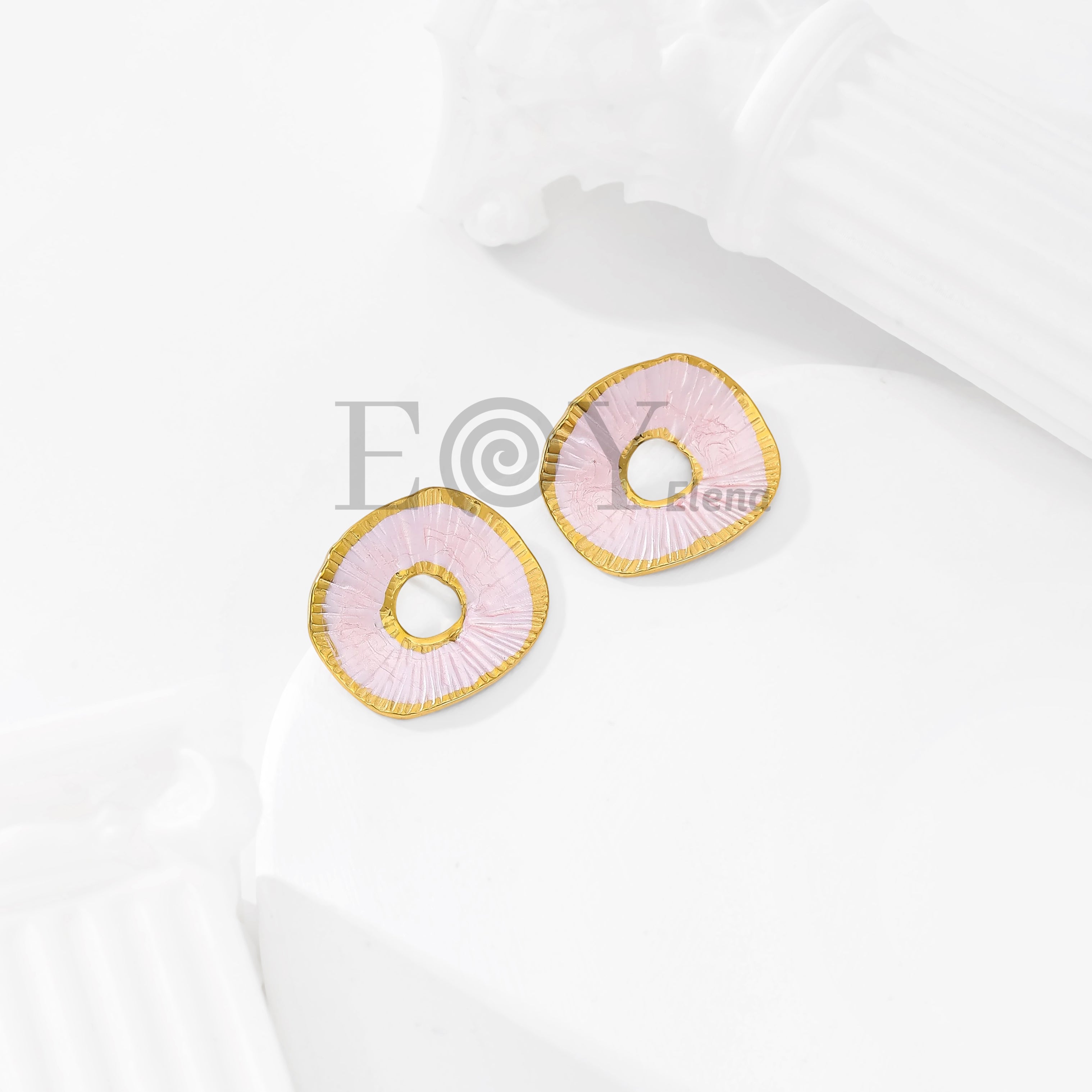 Pendientes Disco Texturizado Pastel