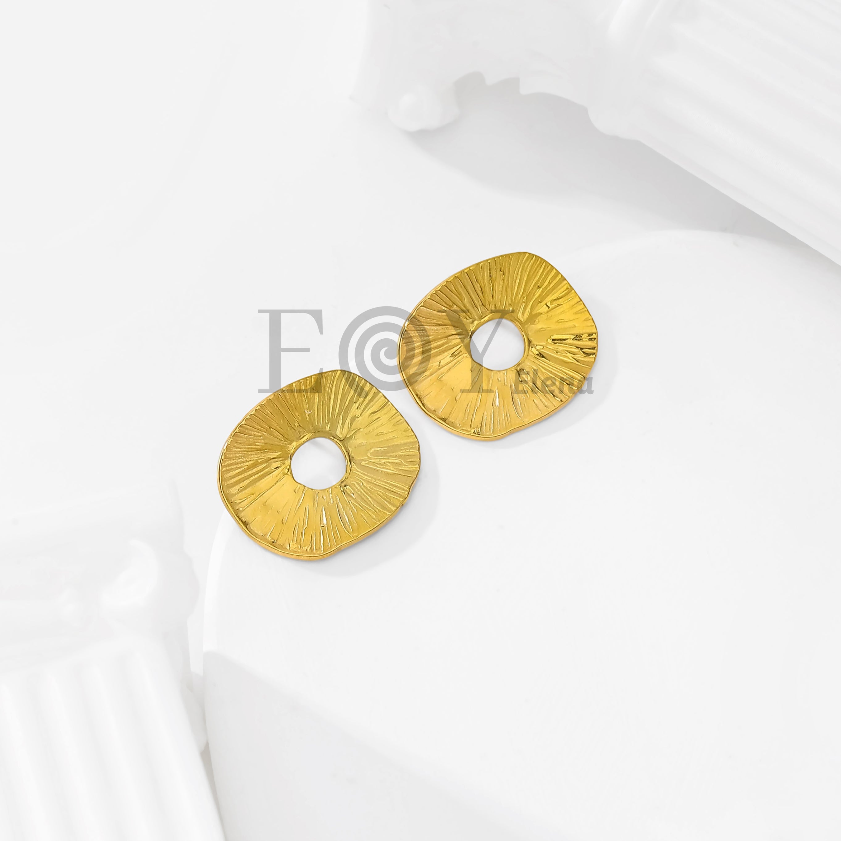 Pendientes Disco Texturizado Pastel