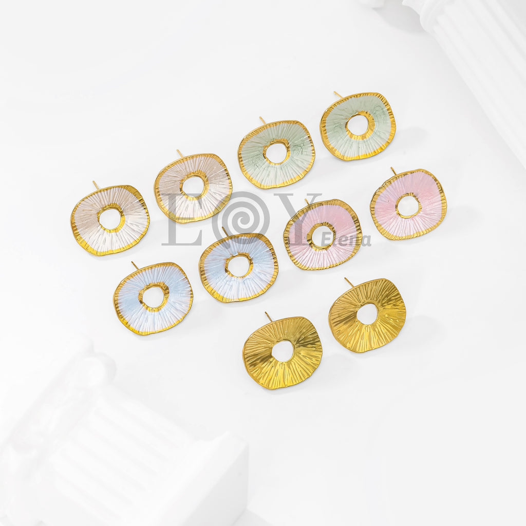 Pendientes Disco Texturizado Pastel