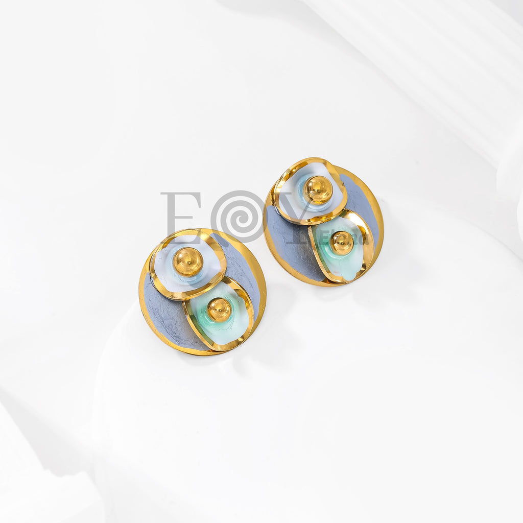Pendientes Círculo Abstracto Multicolor
