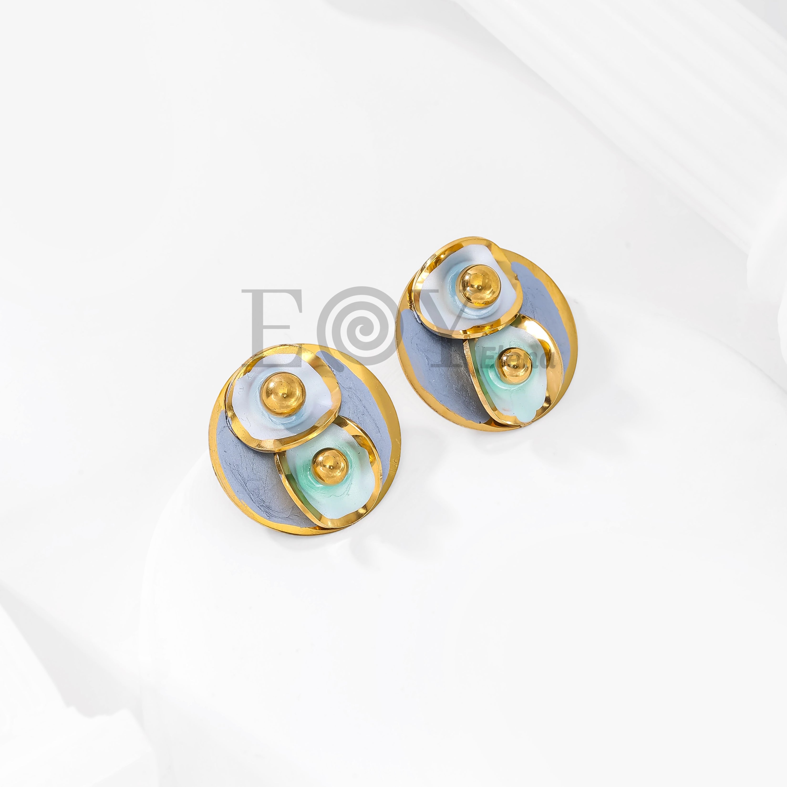 Pendientes Círculo Abstracto Multicolor