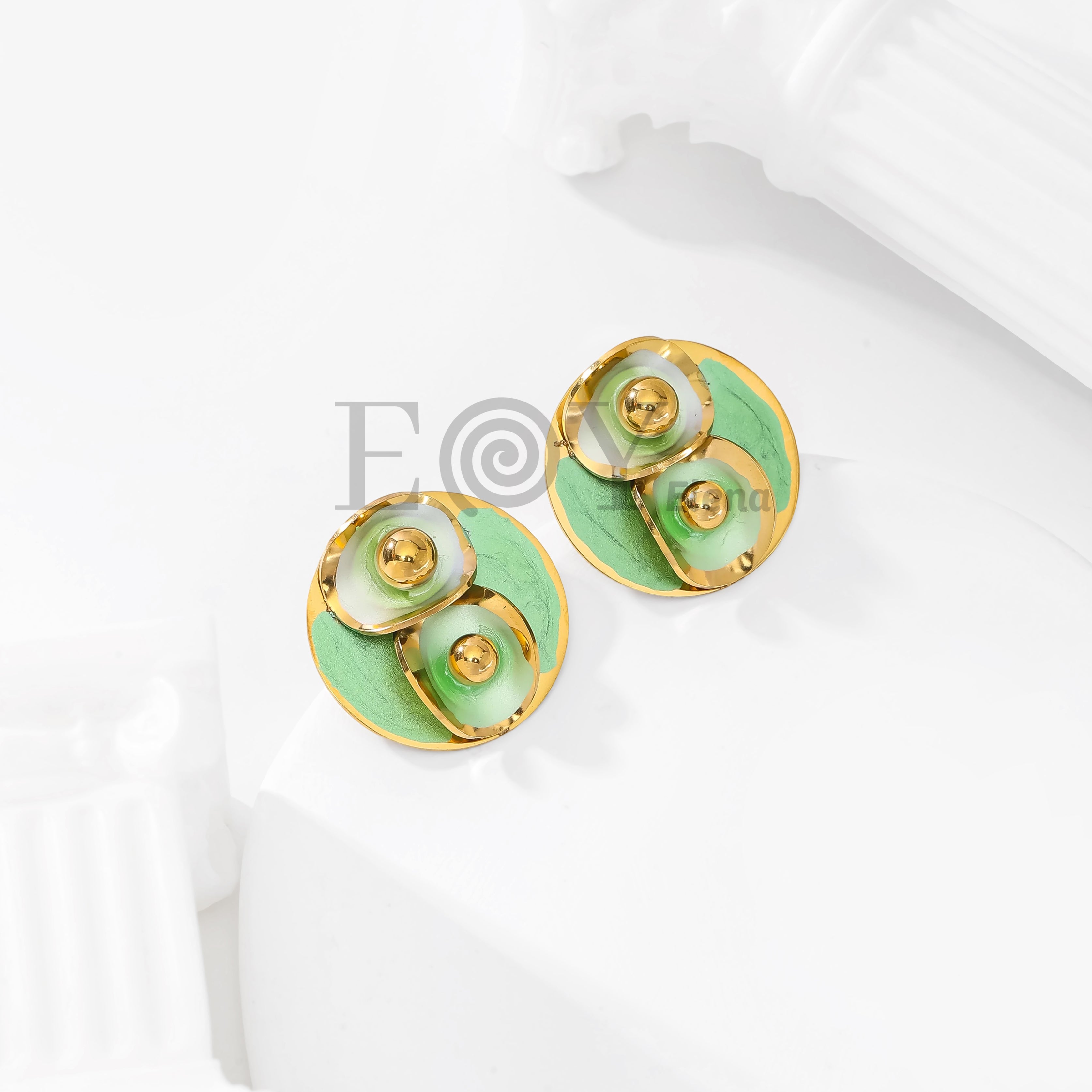 Pendientes Círculo Abstracto Multicolor