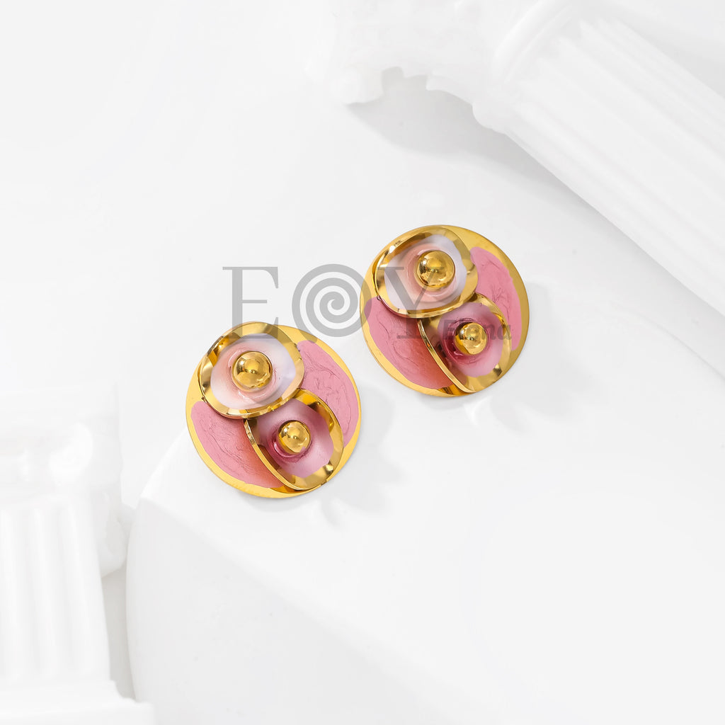 Pendientes Círculo Abstracto Multicolor