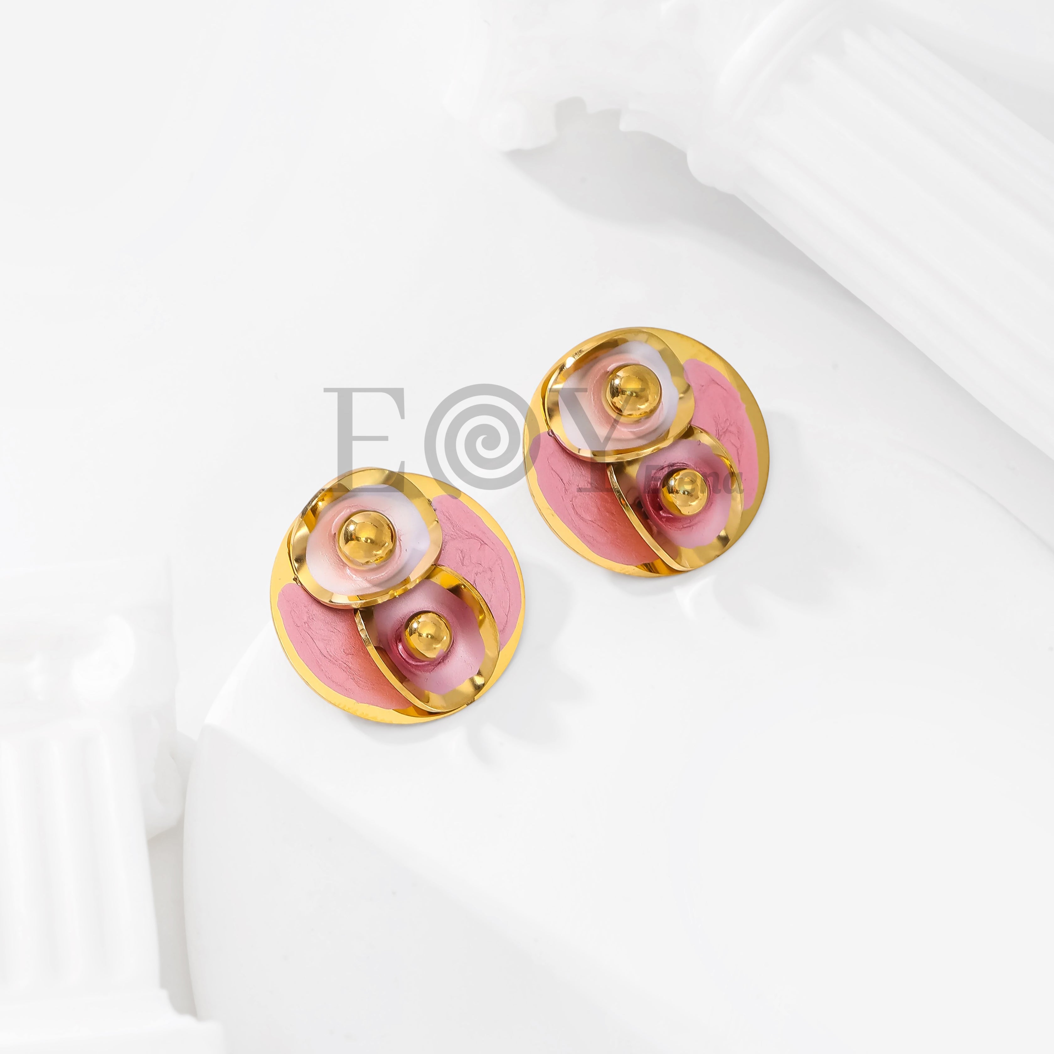 Pendientes Círculo Abstracto Multicolor