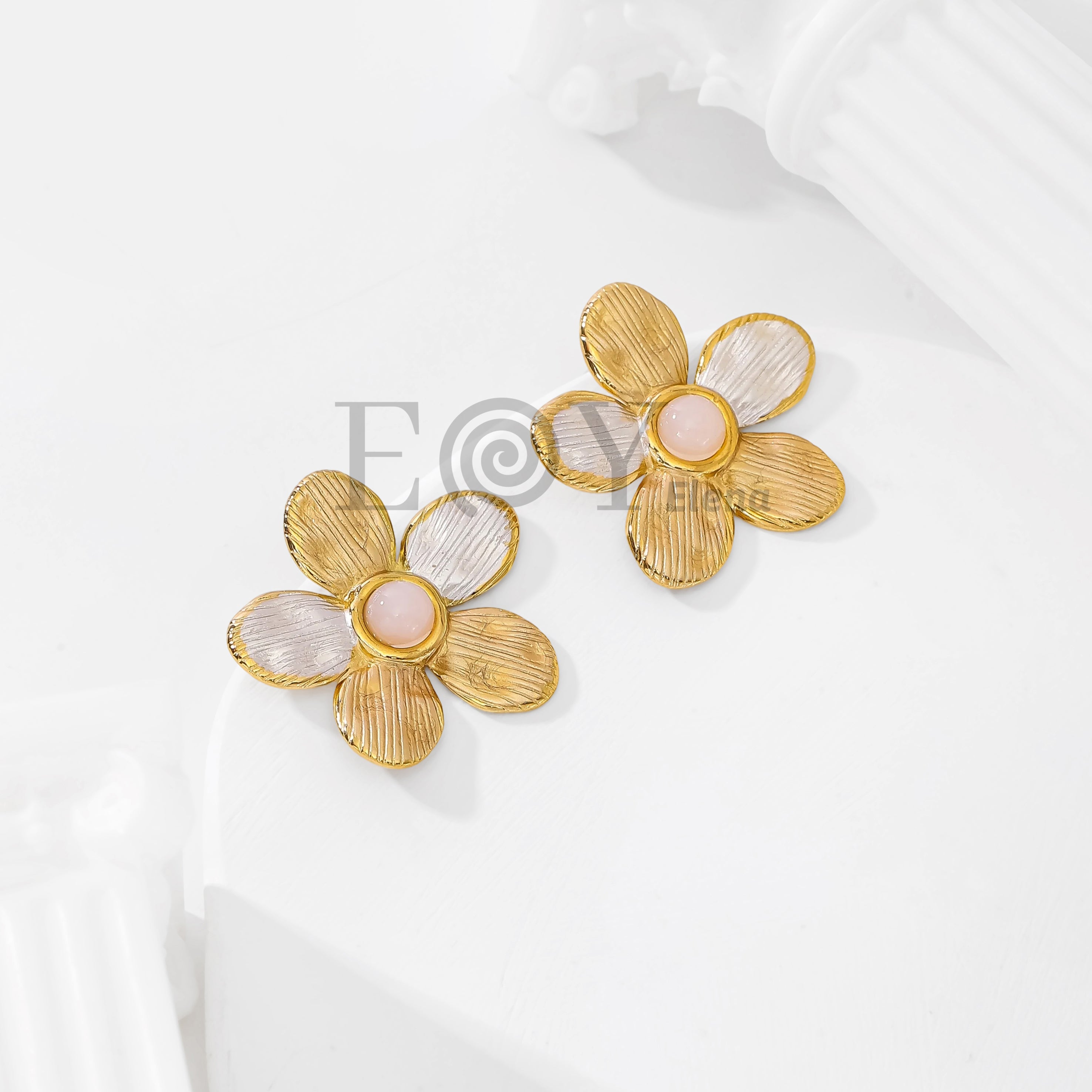 Pendientes Flor Vintage Bicolor
