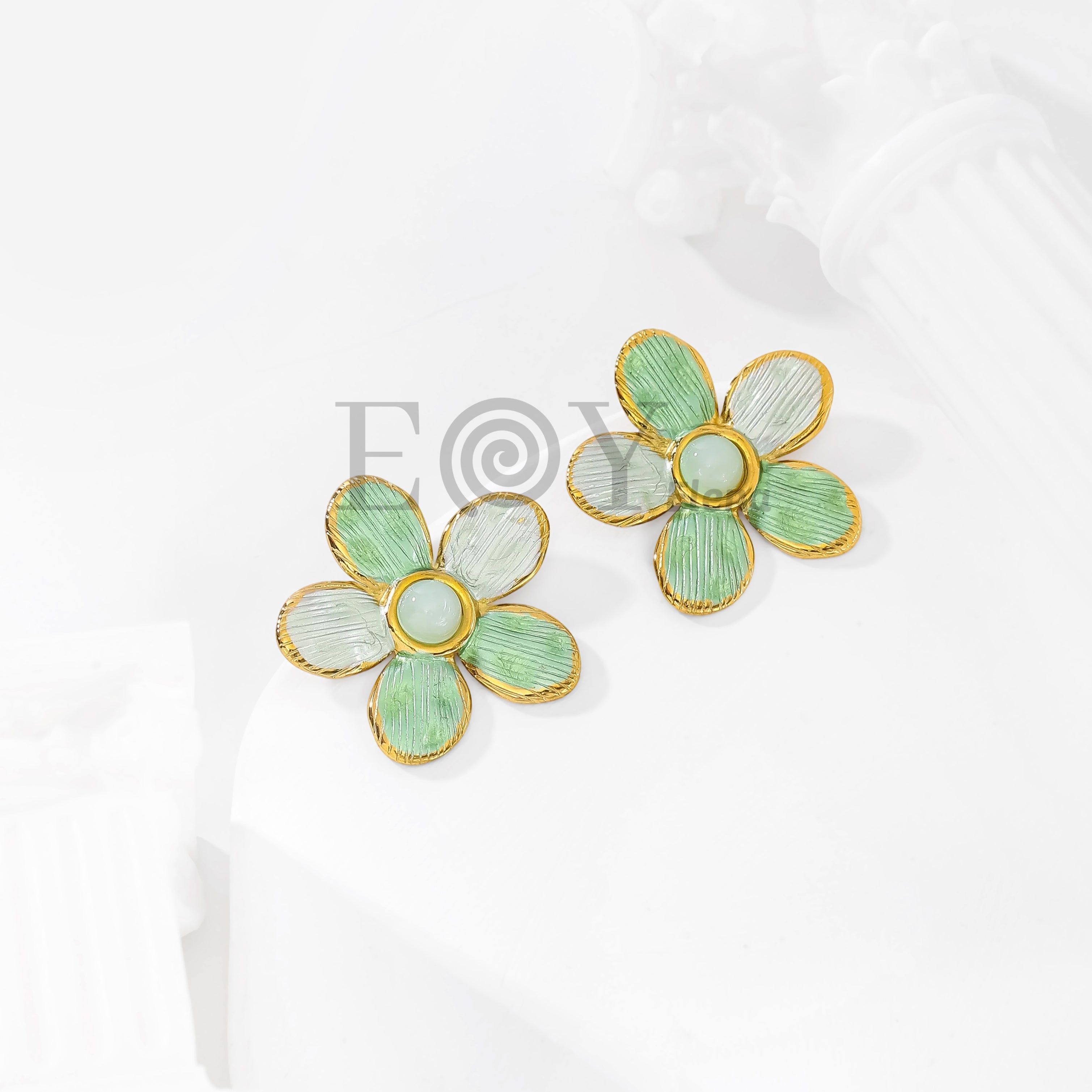 Pendientes Flor Vintage Bicolor