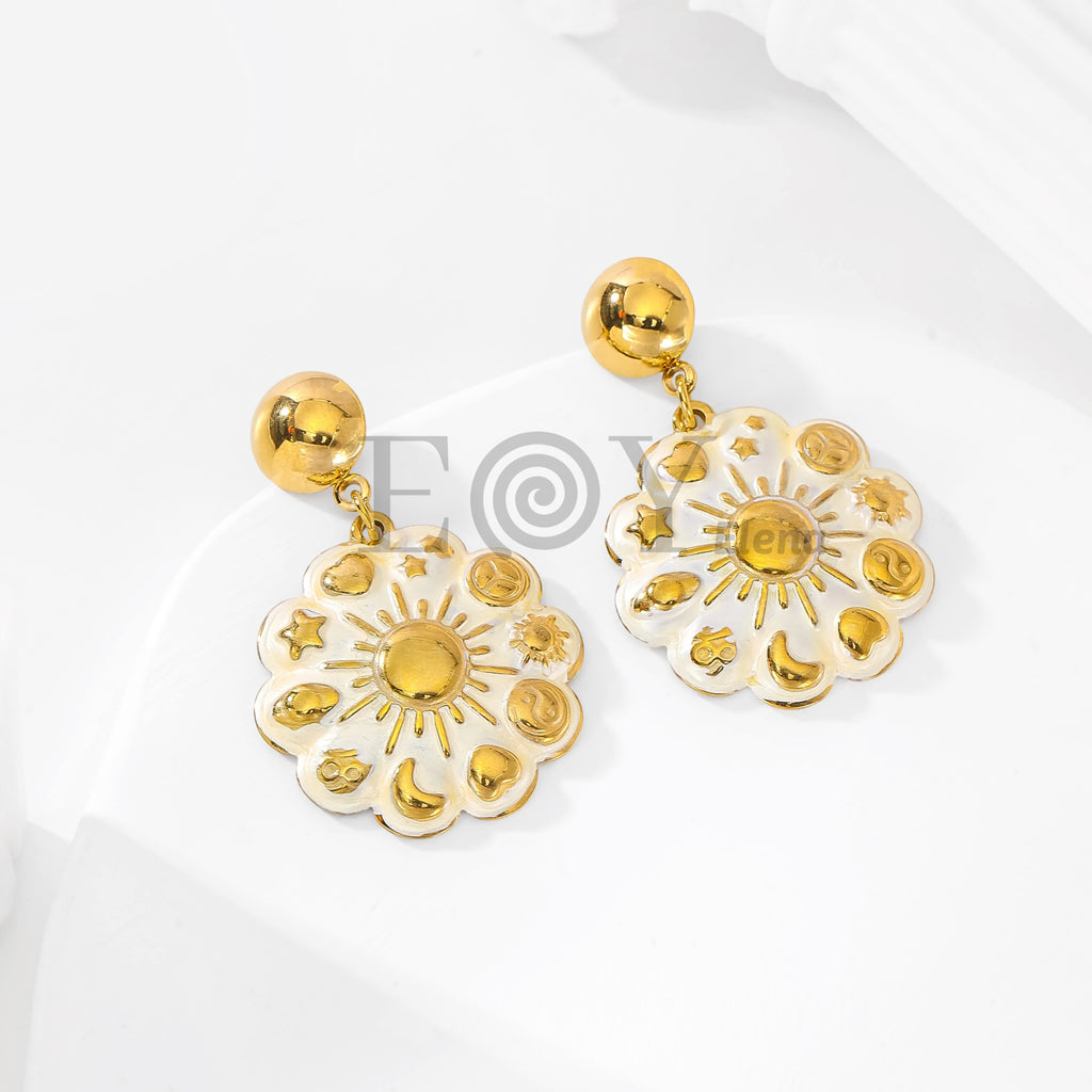 Pendientes flor color