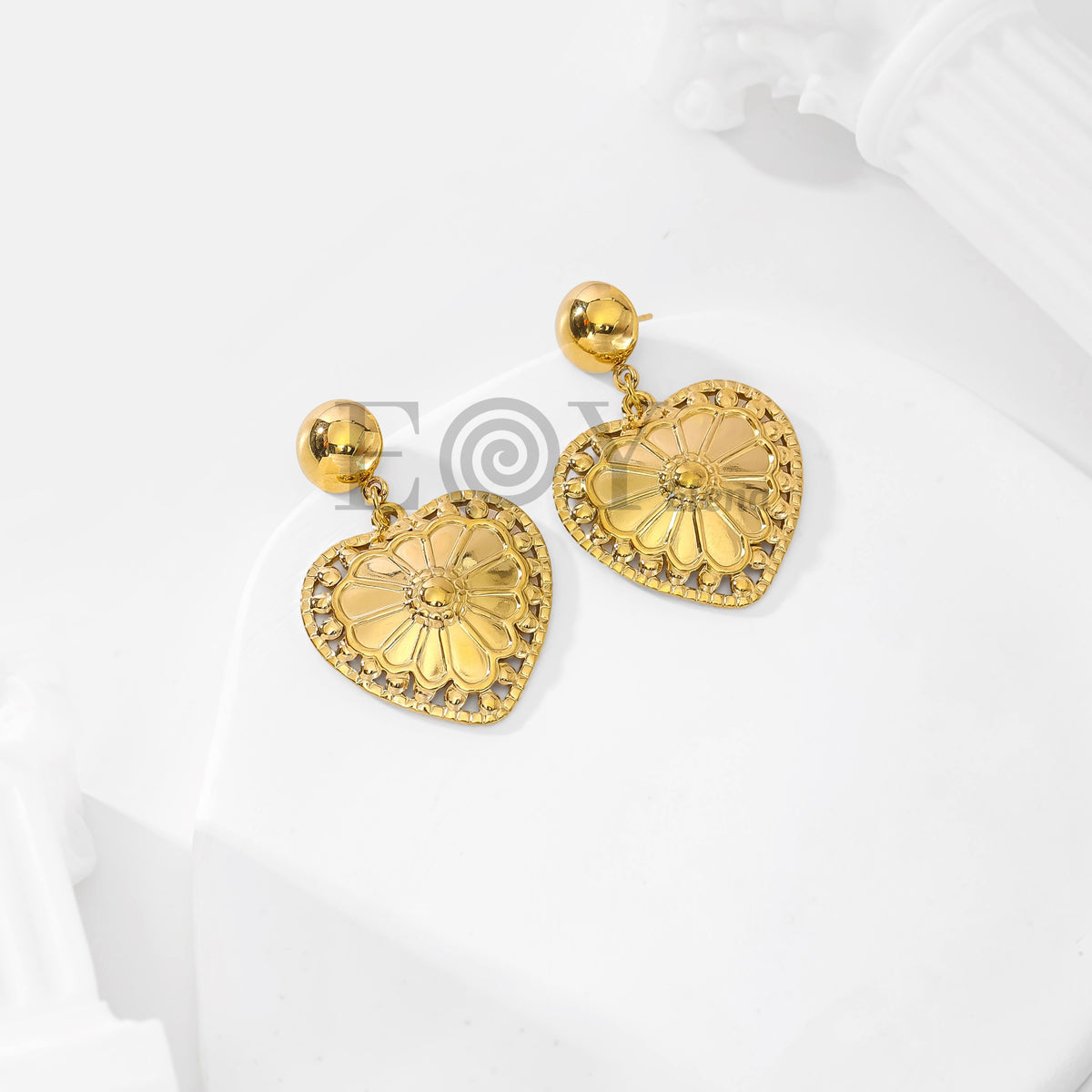 Pendientes corazón bicolor