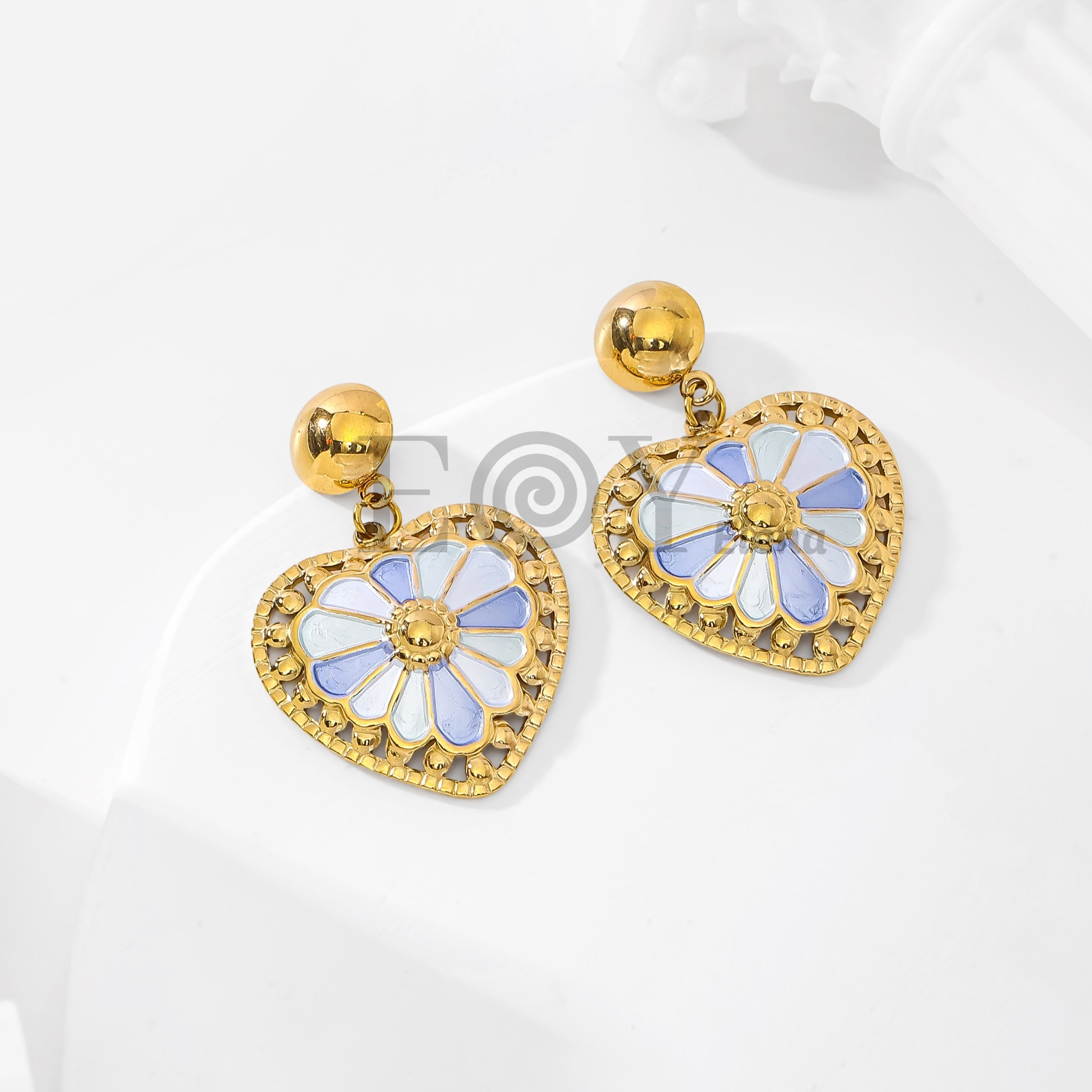 Pendientes corazón bicolor