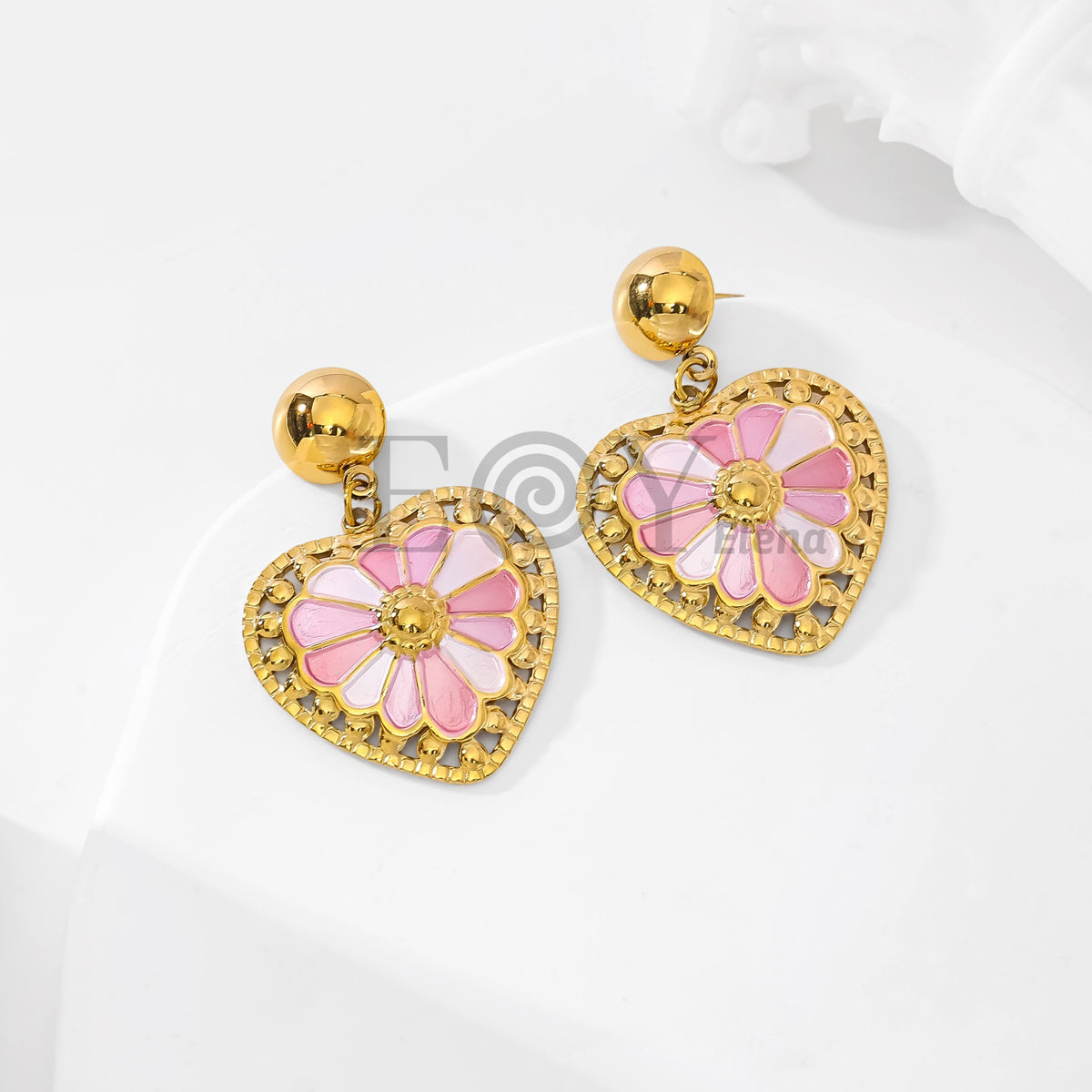 Pendientes corazón bicolor