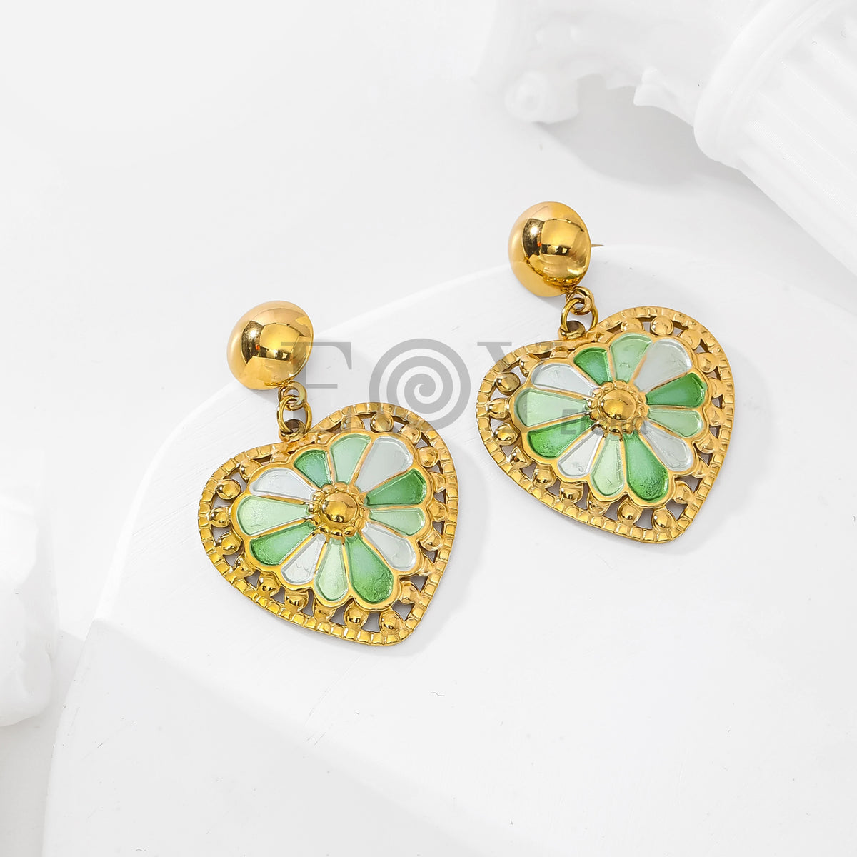 Pendientes corazón bicolor