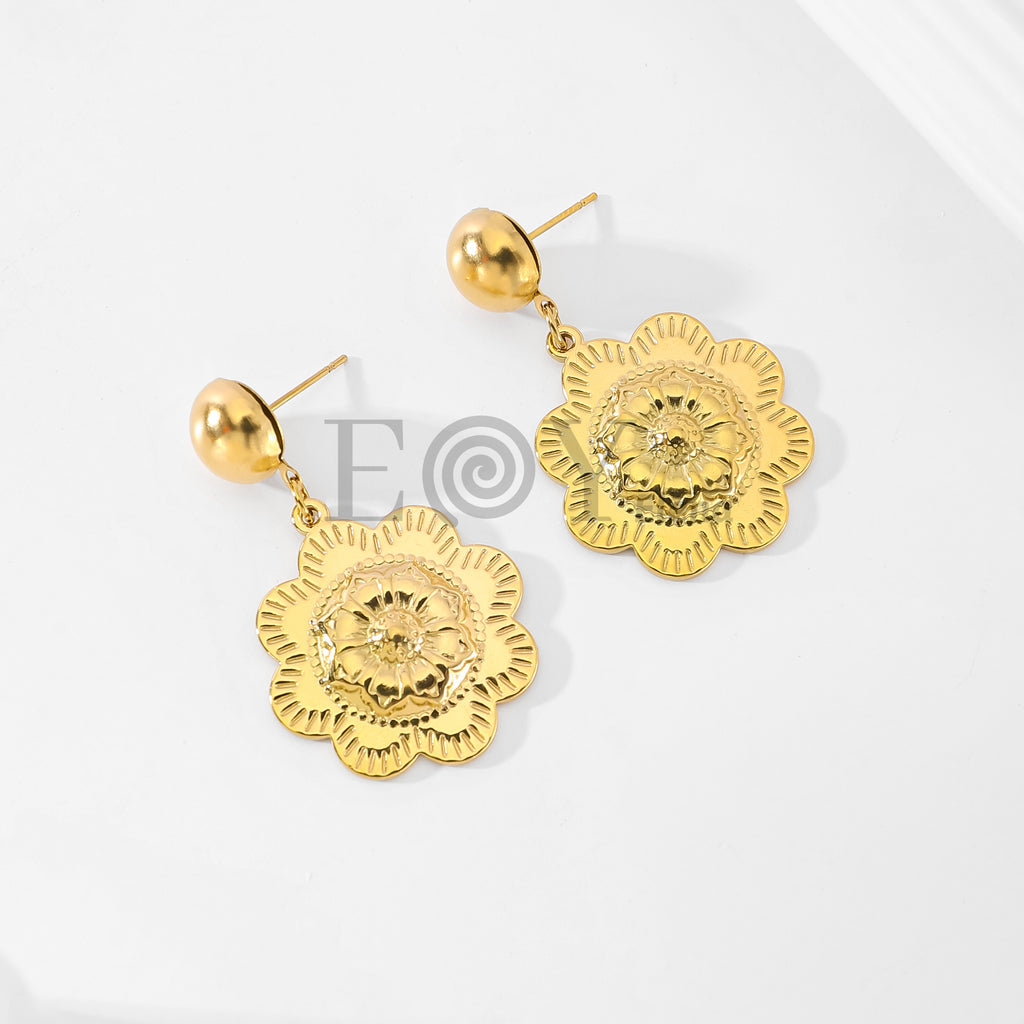 Pendientes flor color