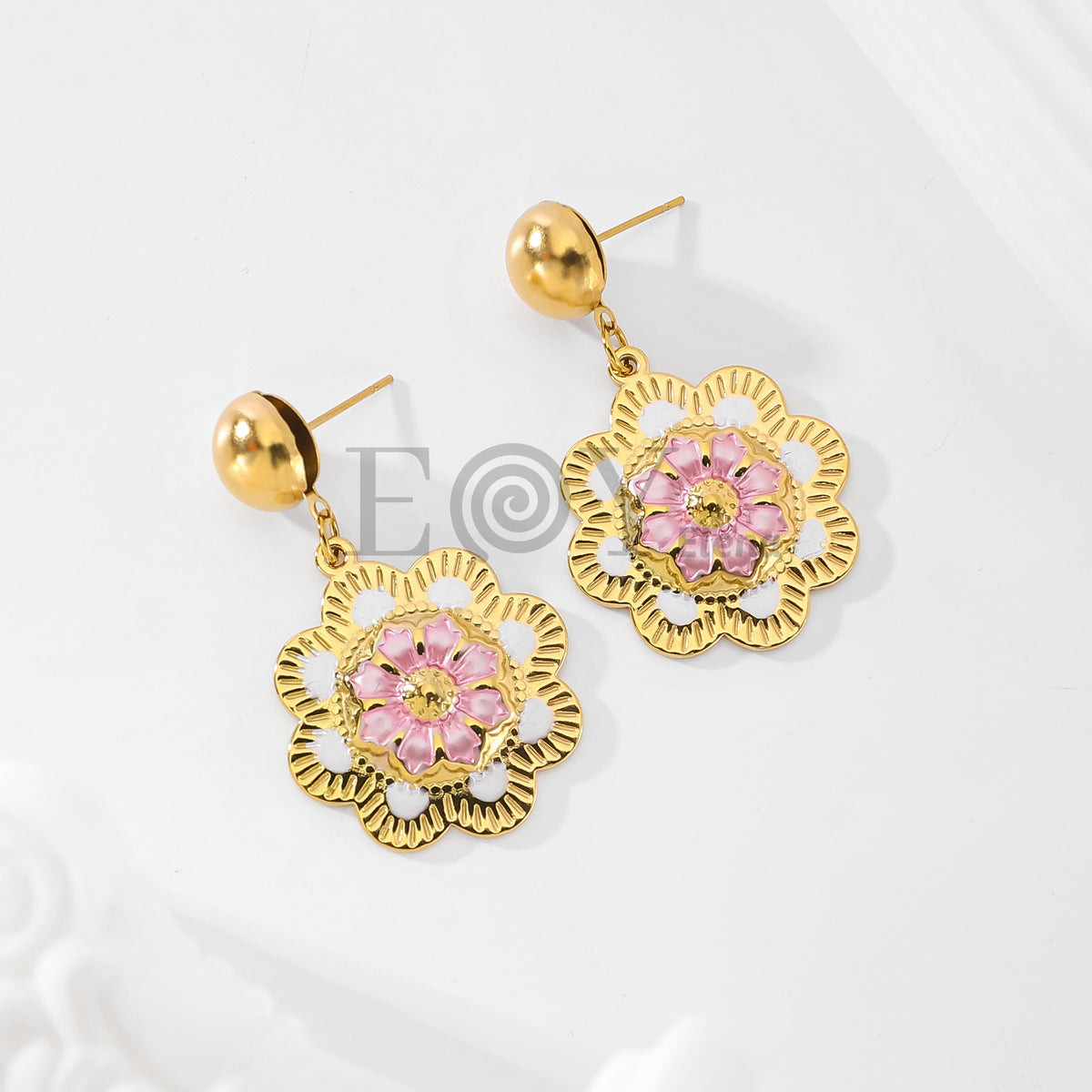 Pendientes flor color