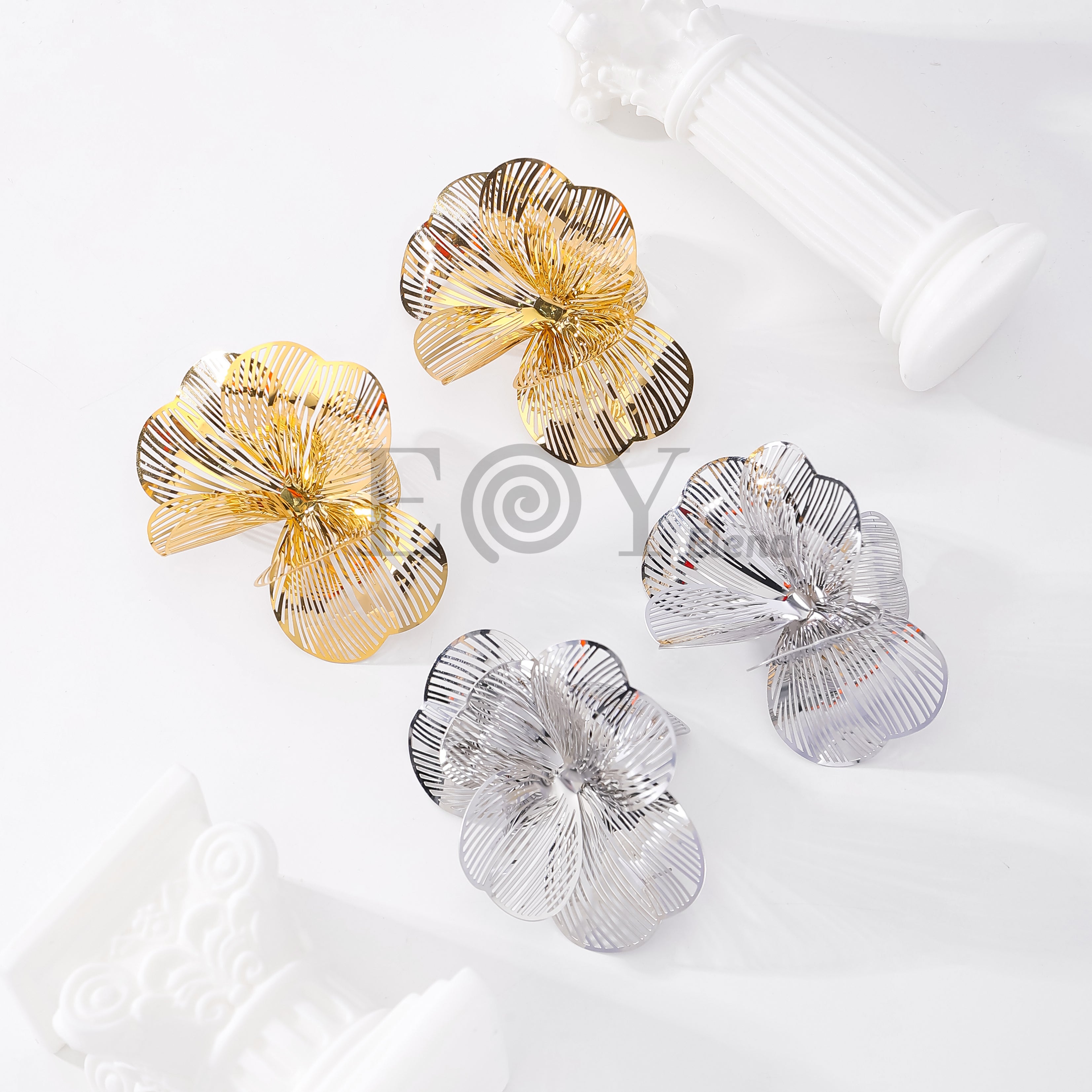 Pendientes flor acero
