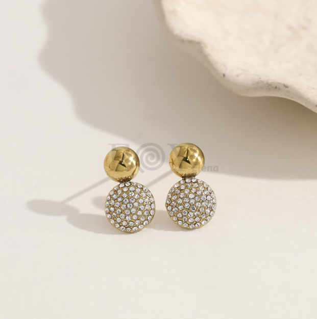 Pendientes chapa círculo con circonitas