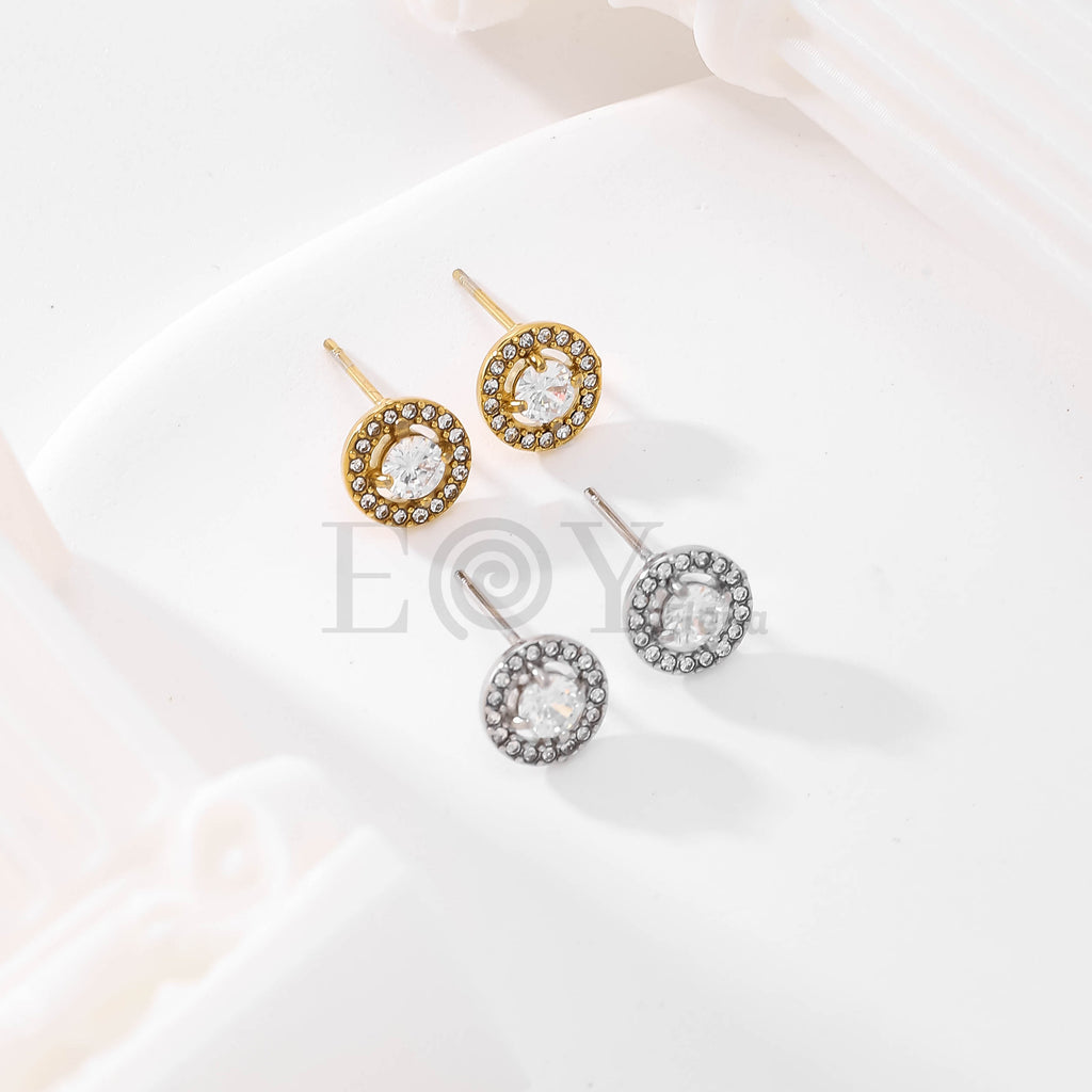Pendientes redondos con circonitas