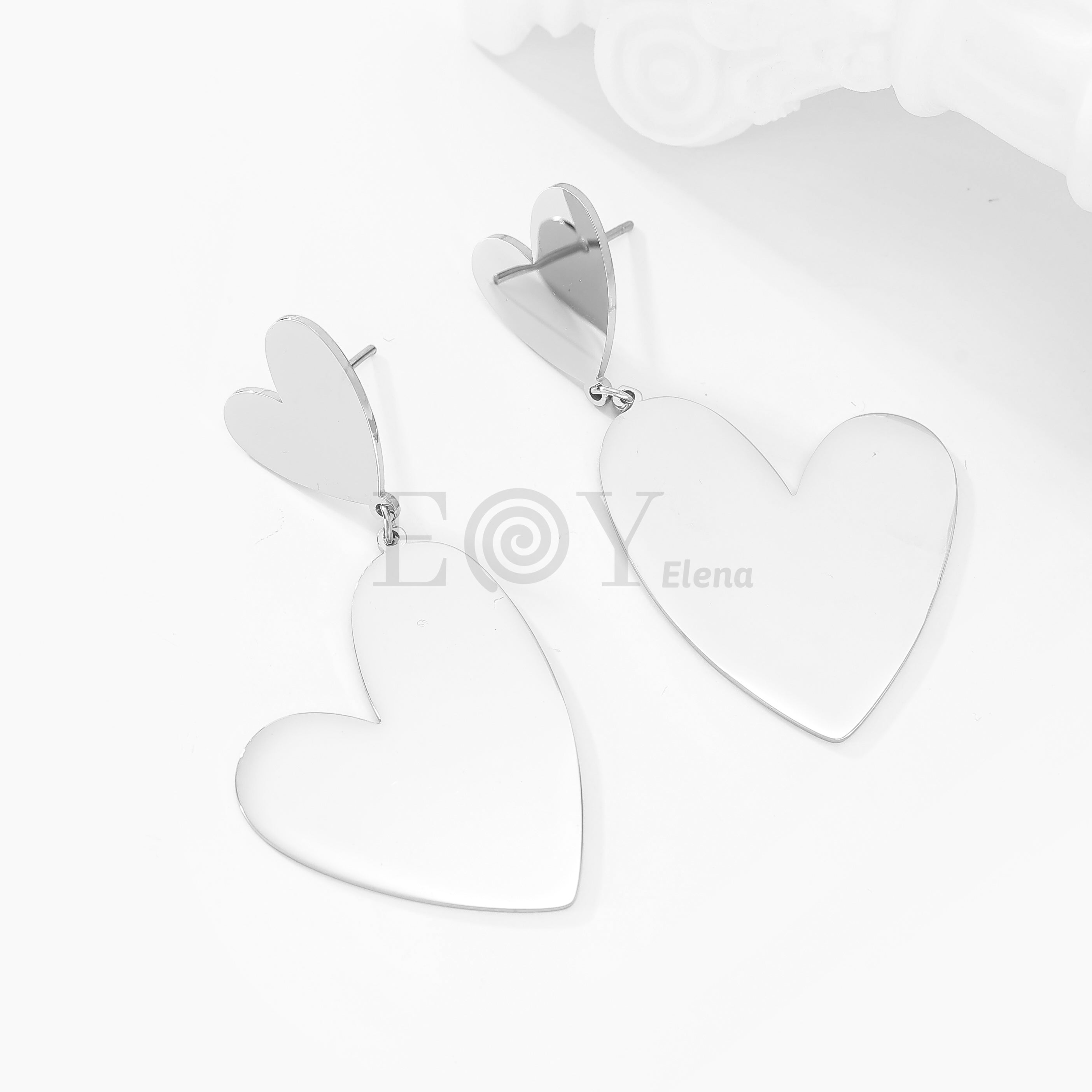 Pendientes doble corazón