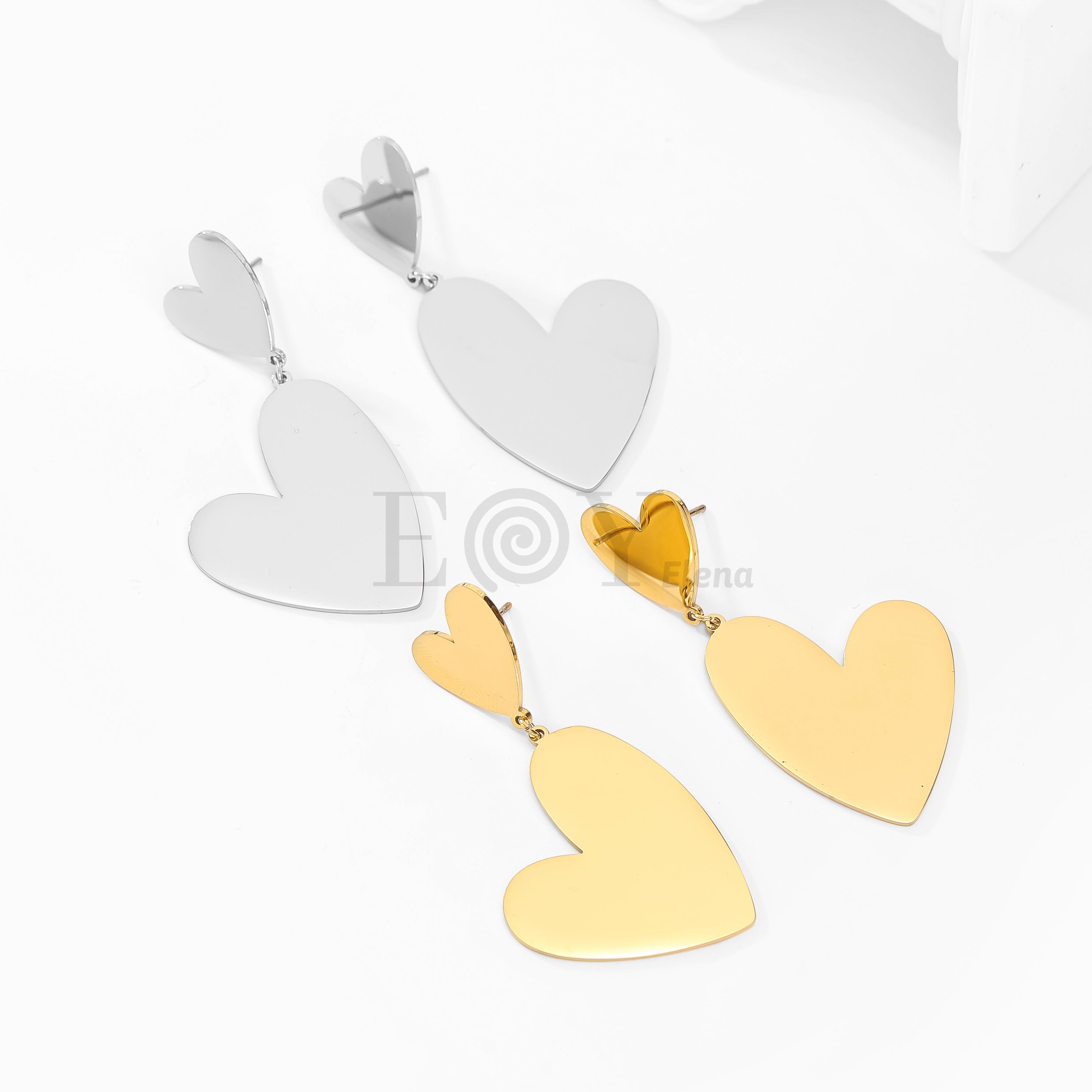 Pendientes doble corazón