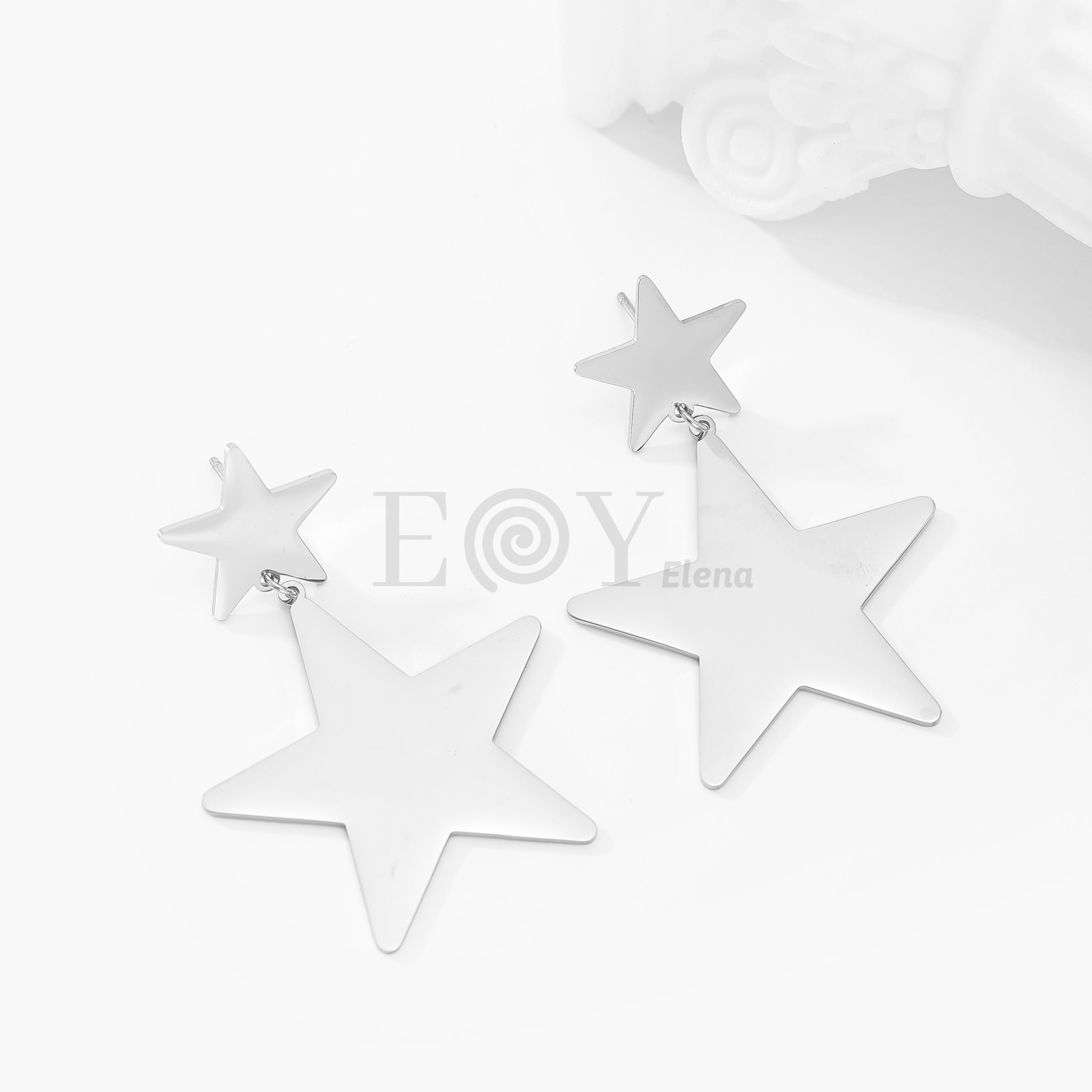 Pendientes doble estrella