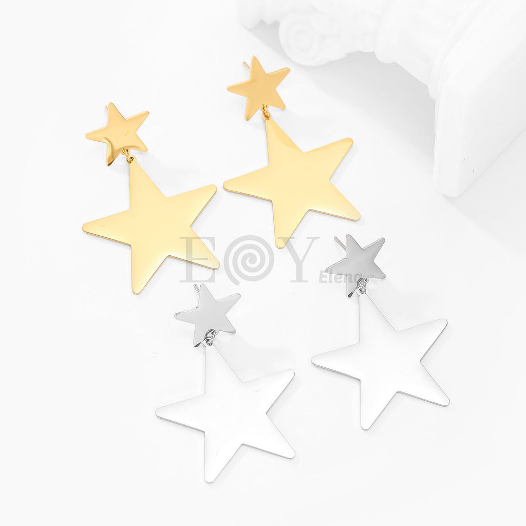 Pendientes doble estrella