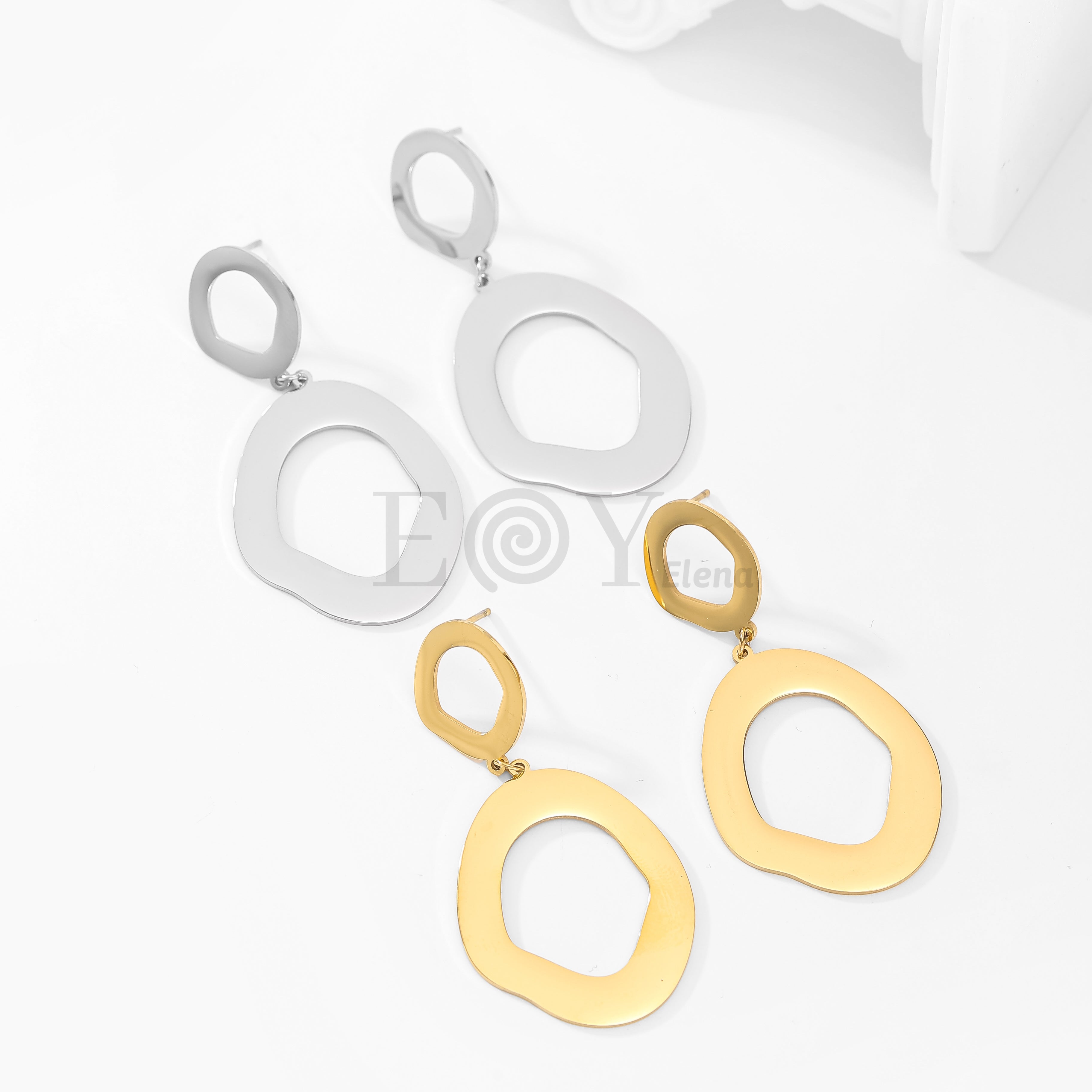 Pendientes doble círculo