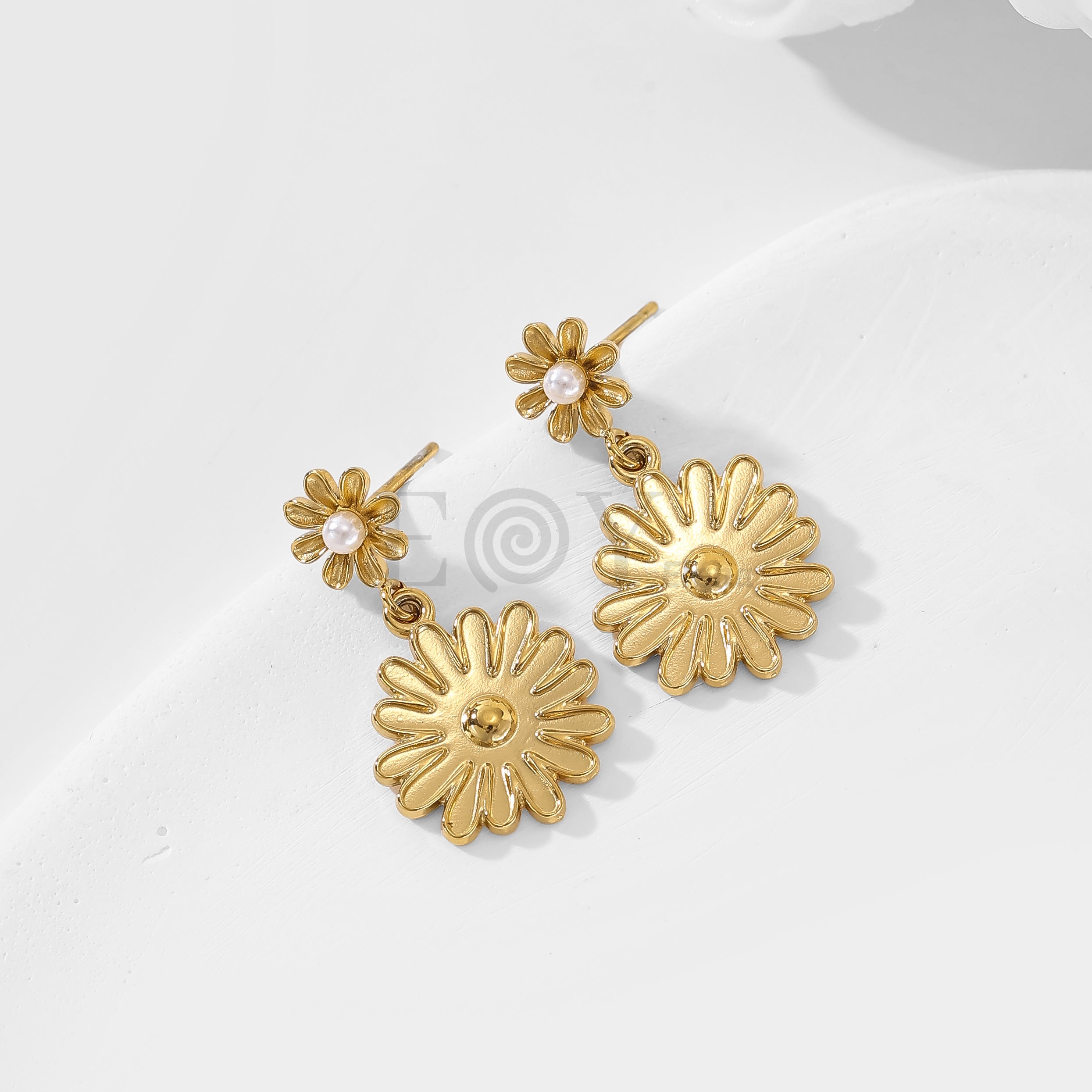 Pendientes doble flor