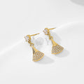 Pendientes circonita con abanico