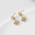 Pendientes circonita con flor