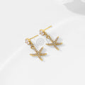 Pendientes de circonita y estrella de mar
